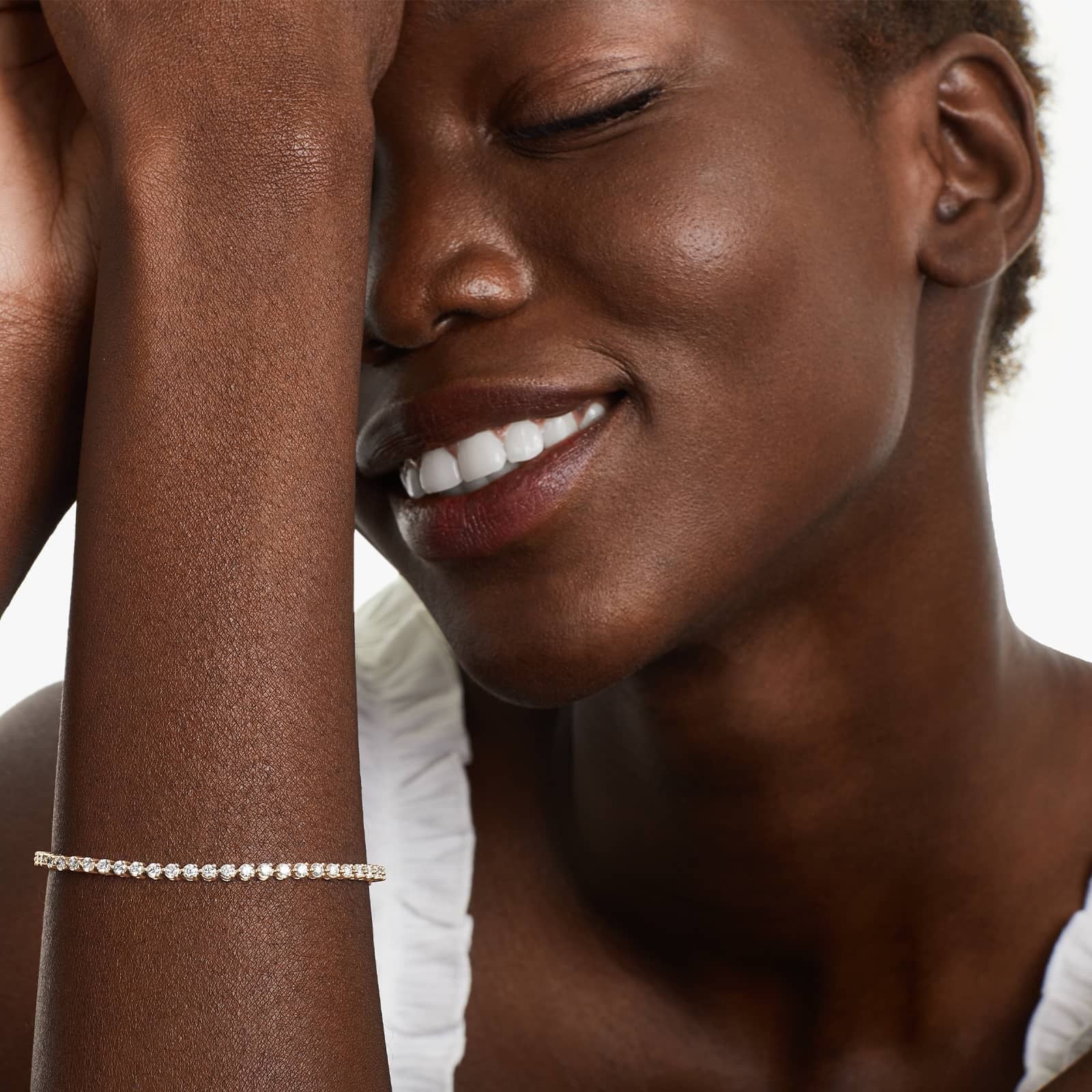 Round Lab grown Diamond Three Prong Tennis Bracelet, EF Color, VS Clarity, IGI Certified