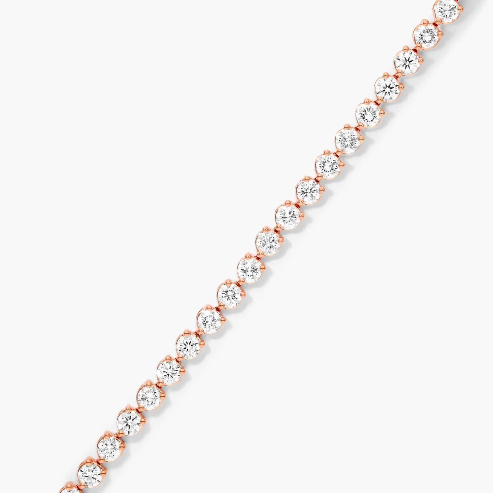 Round Lab Grown Diamond Three Prong Tennis Bracelet, EF Color, VS Clarity, IGI Certified