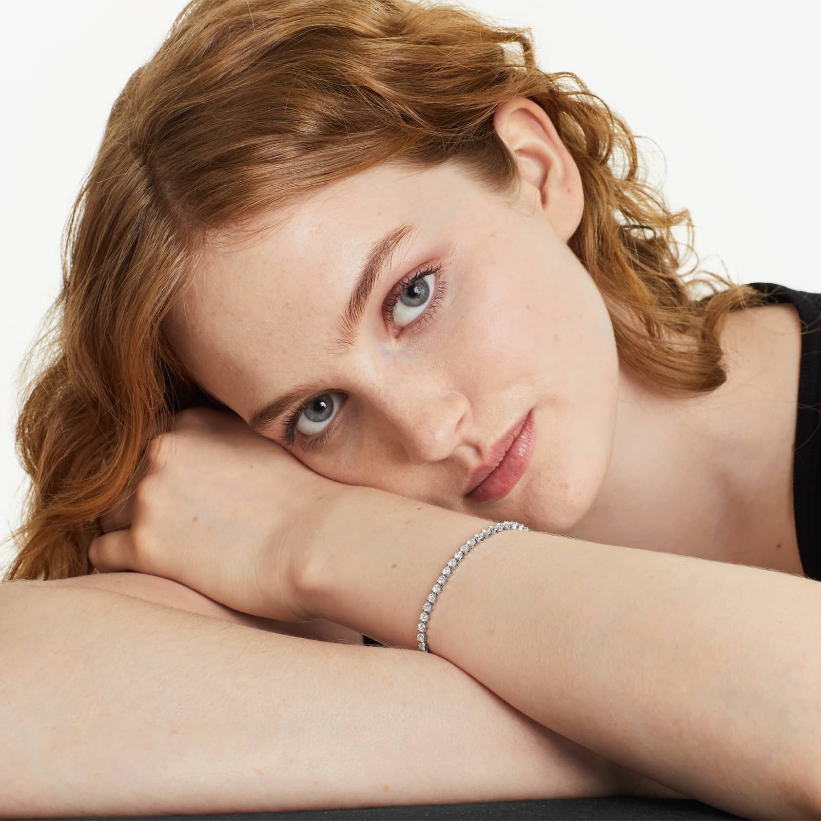 Round Lab grown Diamond Three Prong Tennis Bracelet, EF Color, VS Clarity, IGI Certified