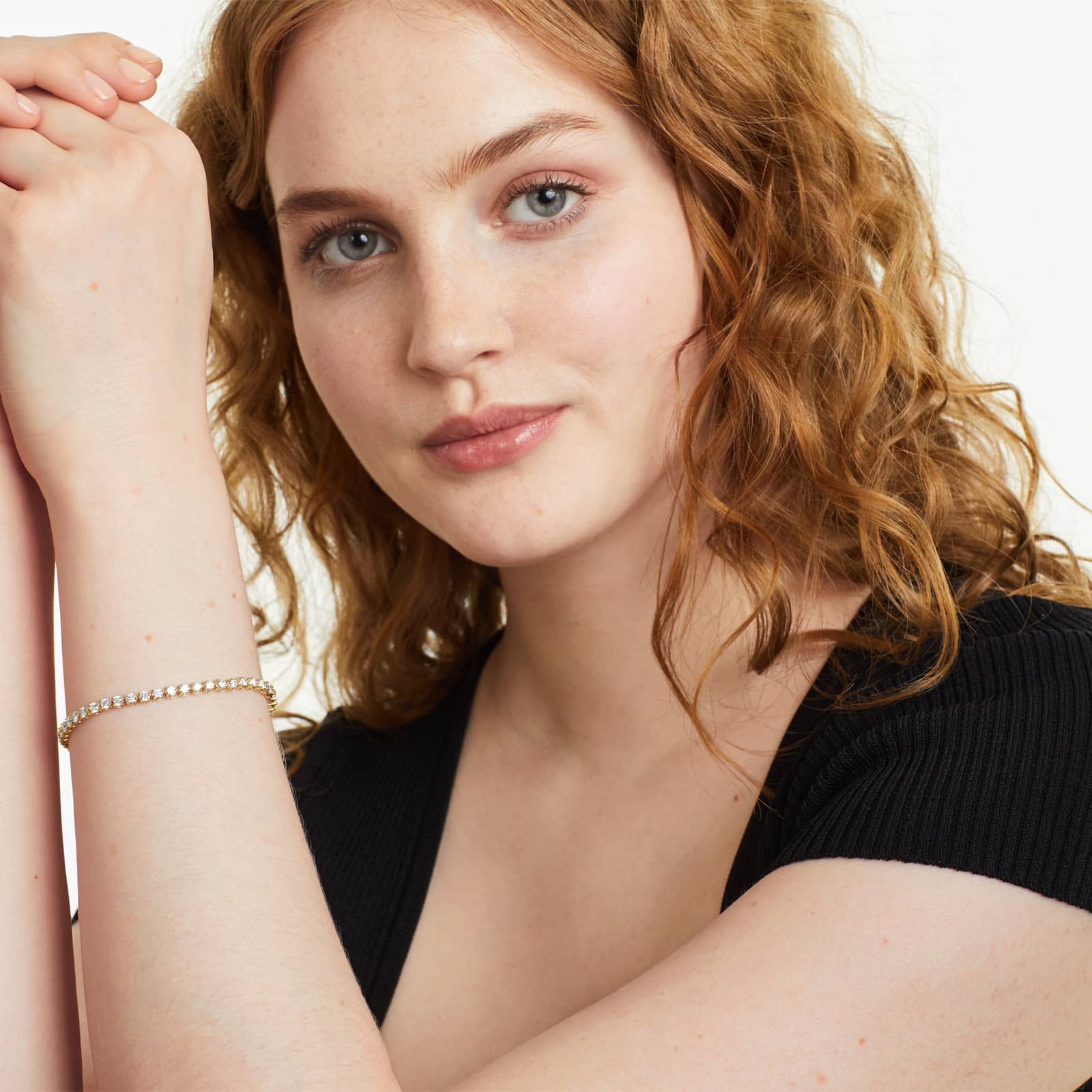 Round Lab grown Diamond Three Prong Tennis Bracelet, EF Color, VS Clarity, IGI Certified