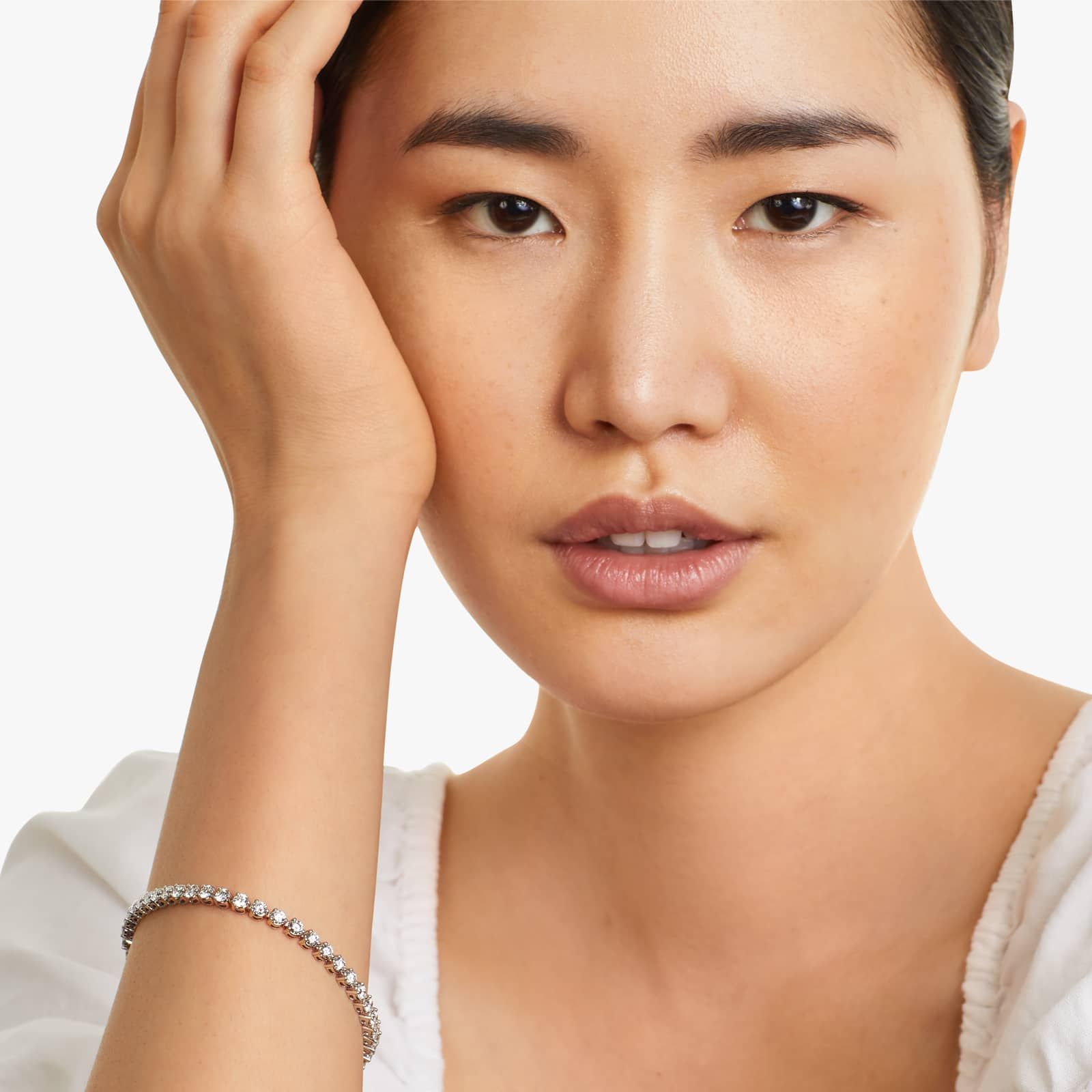 Round Lab grown Diamond Three Prong Tennis Bracelet, EF Color, VS Clarity, IGI Certified