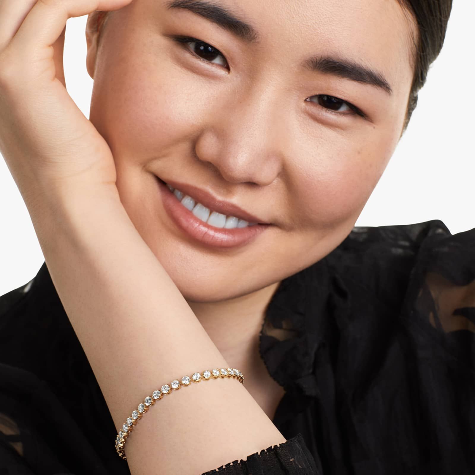 Round Lab grown Diamond Three Prong Tennis Bracelet, EF Color, VS Clarity, IGI Certified