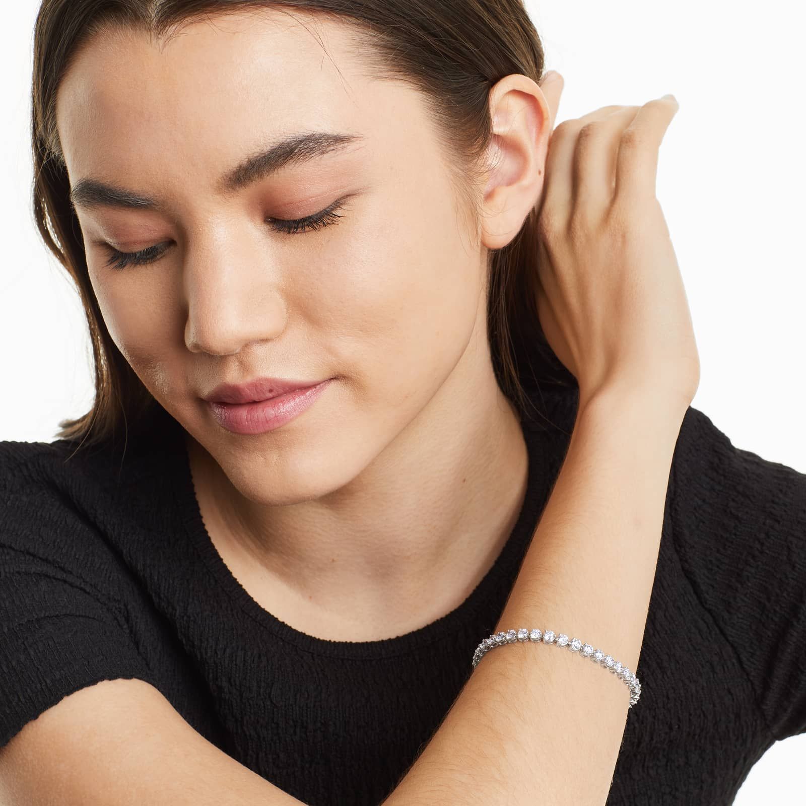 Round Lab grown Diamond Three Prong Tennis Bracelet, EF Color, VS Clarity, IGI Certified