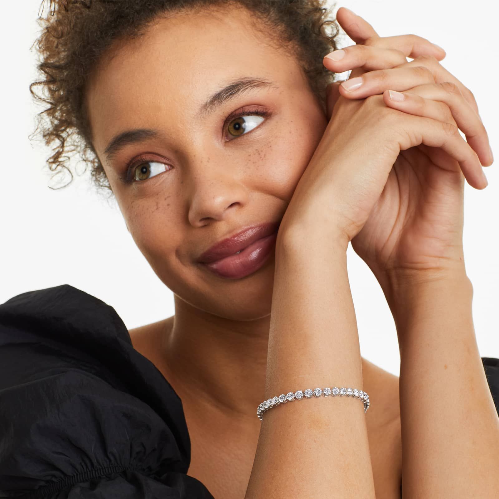 Round Lab grown Diamond Three Prong Tennis Bracelet, EF Color, VS Clarity, IGI Certified