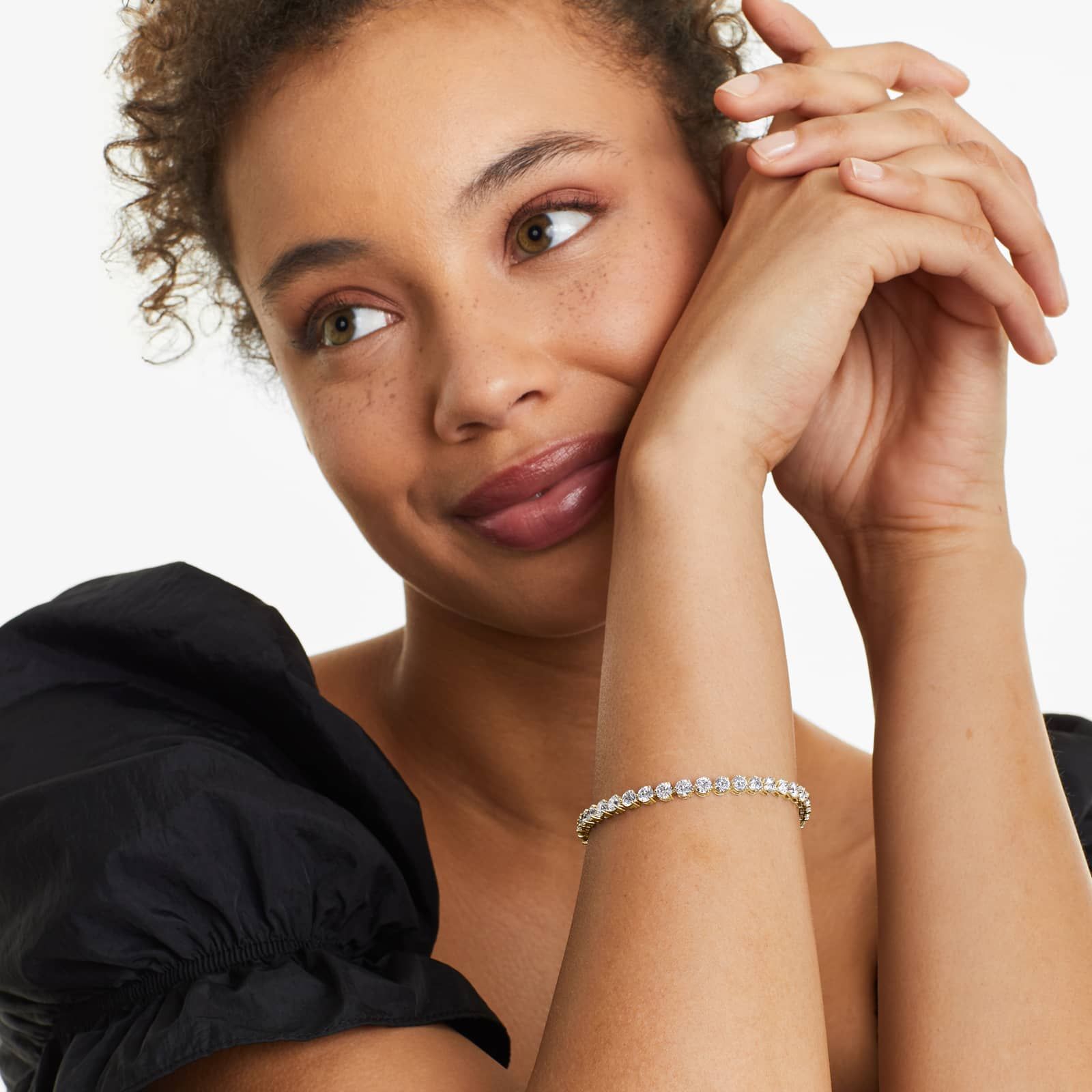 Round Lab grown Diamond Three Prong Tennis Bracelet, EF Color, VS Clarity, IGI Certified