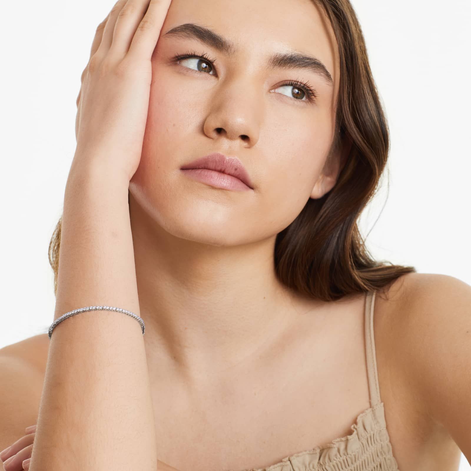 Round Lab Grown Diamond Two Prong Tennis Bracelet, EF Color, VS Clarity, IGI Certificate