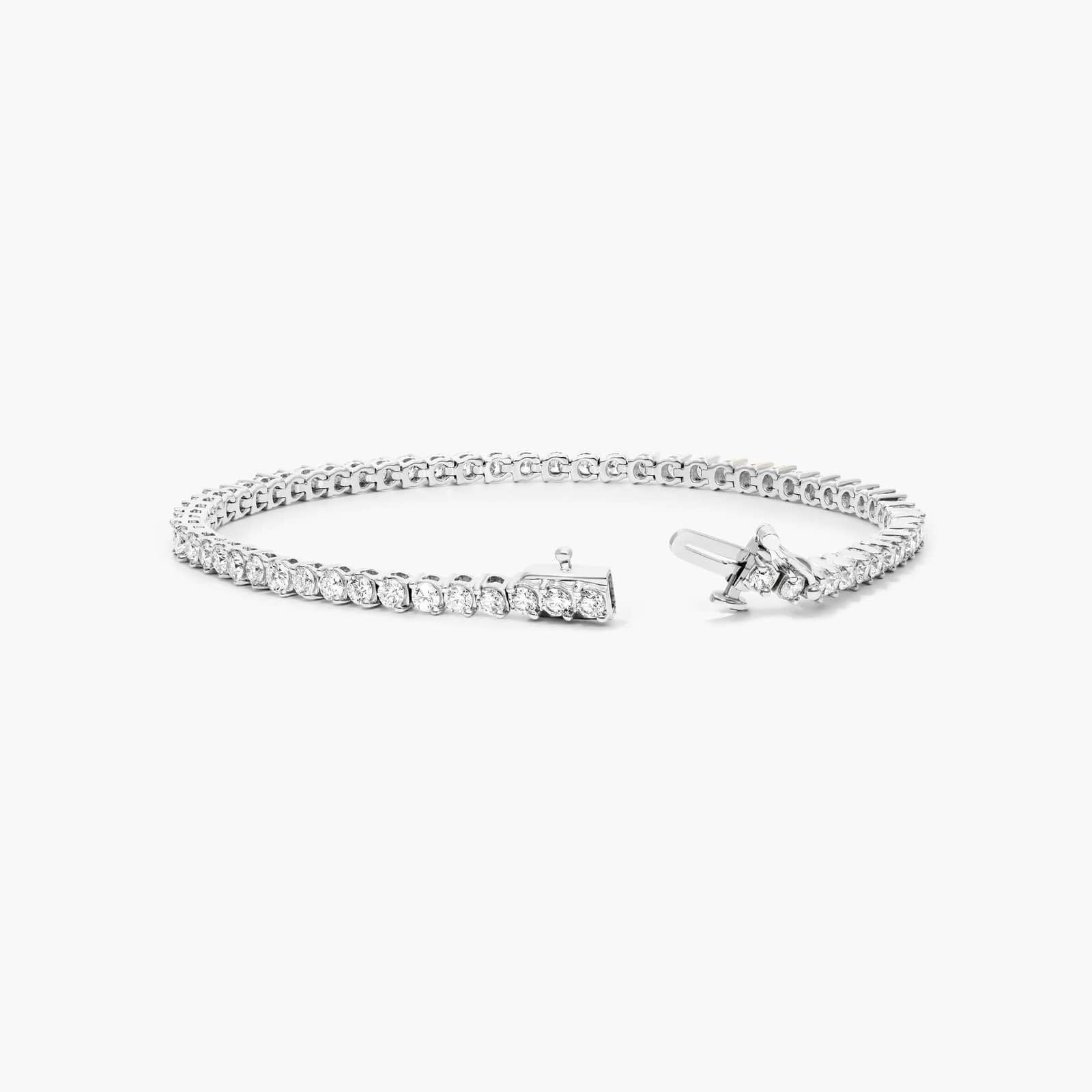 Round Lab Grown Diamond Two Prong Tennis Bracelet | IGI Certified EF VS | 2–10tcw Classic Gold Bracelet