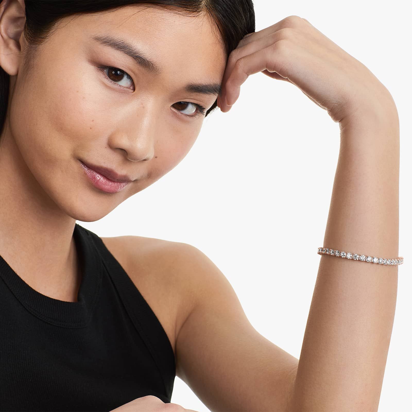 Round Lab Grown Diamond Two Prong Tennis Bracelet, EF Color, VS Clarity, IGI Certificate