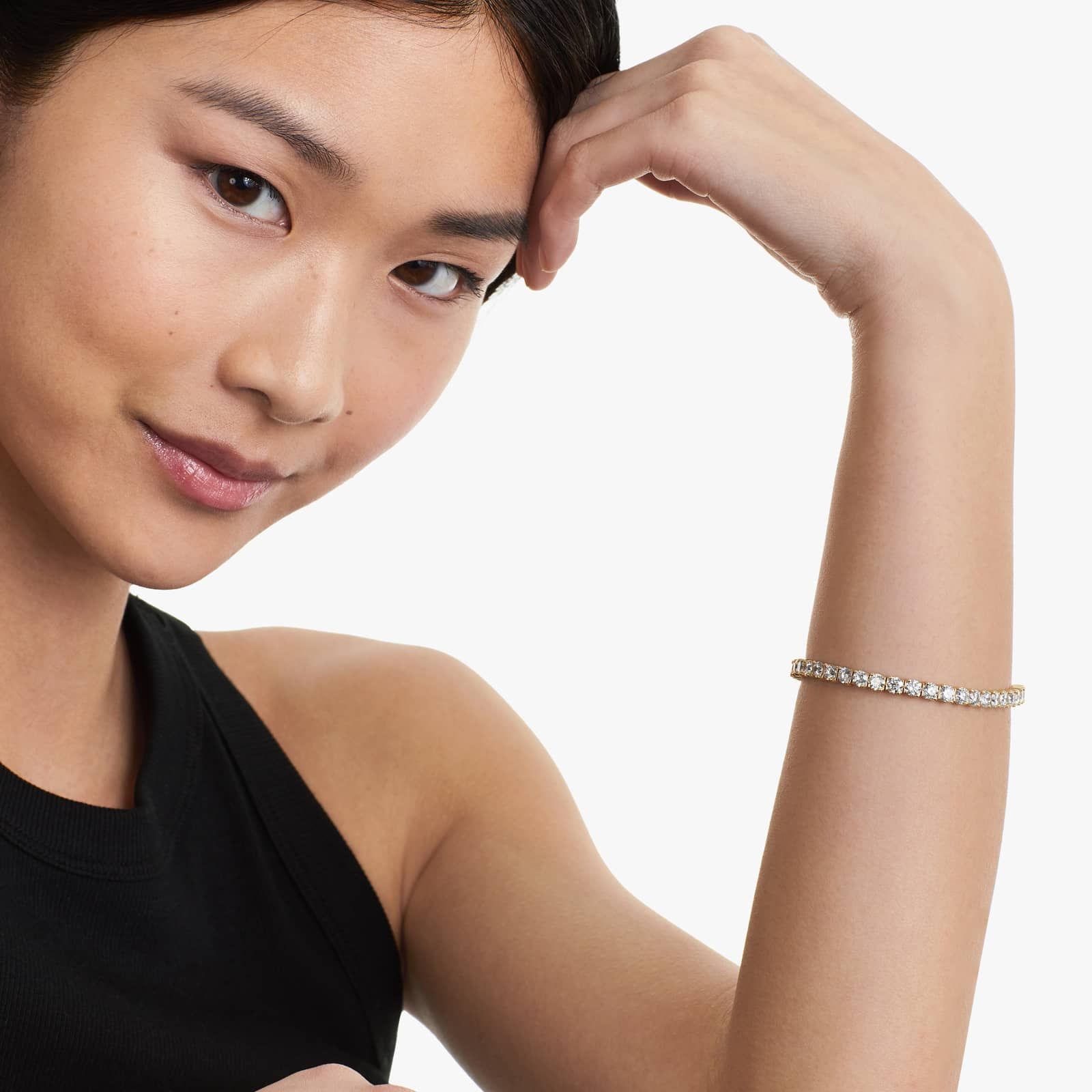 Round Lab Grown Diamond Two Prong Tennis Bracelet, EF Color, VS Clarity, IGI Certificate