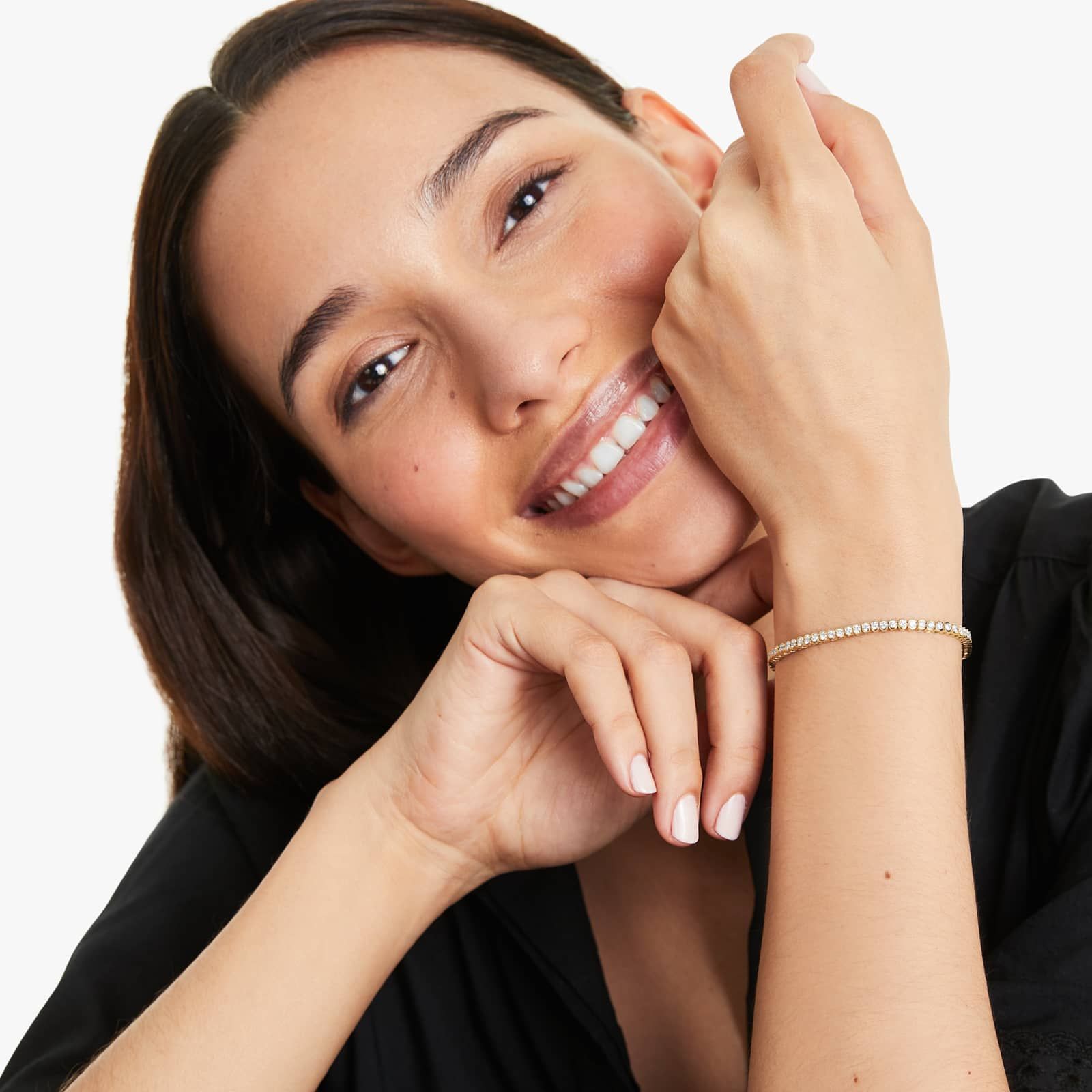 Round Lab Grown Diamond Bezel Tennis Bracelet, EF Color, VS Clarity, IGI Certified