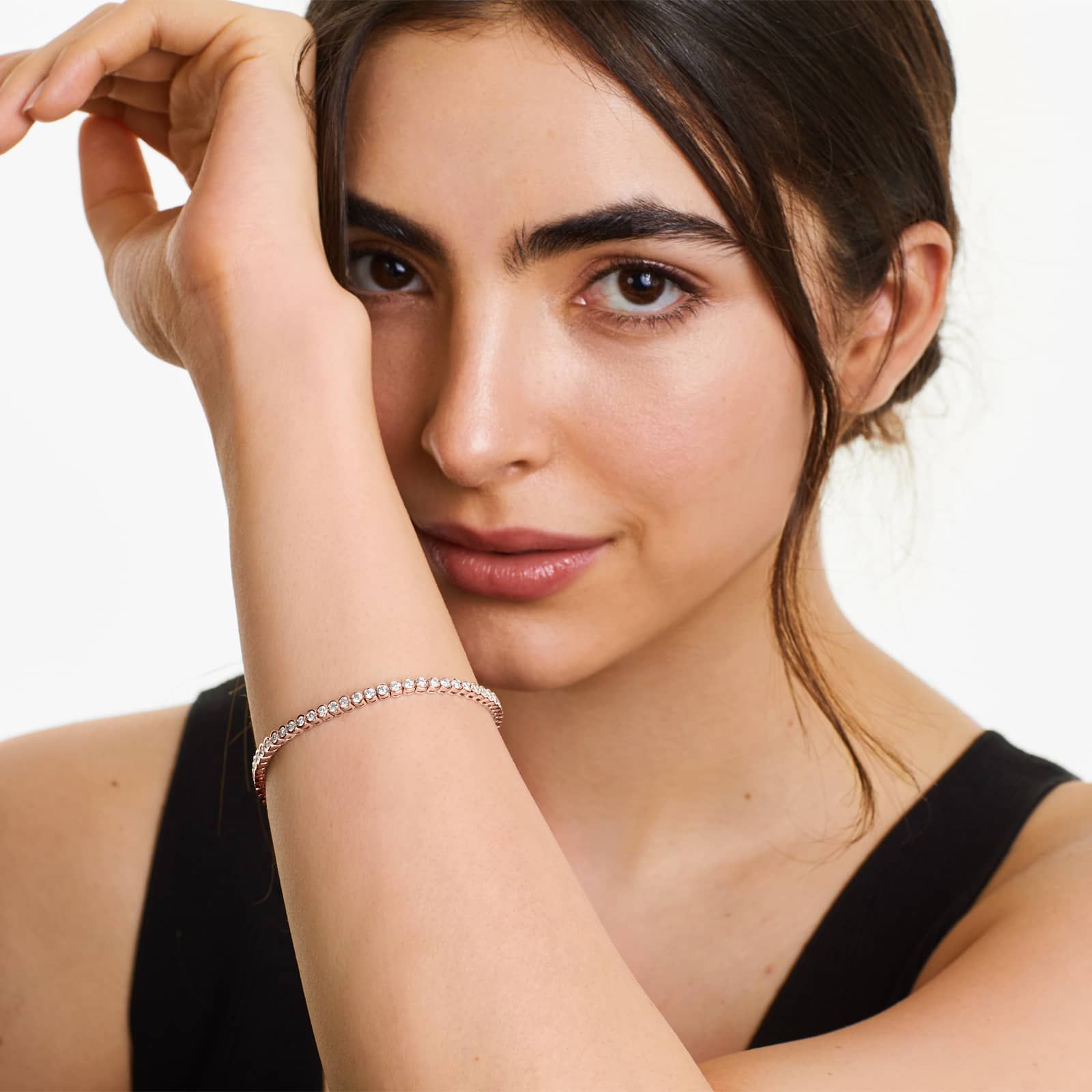 Round Lab Grown Diamond Bezel Tennis Bracelet, EF Color, VS Clarity, IGI Certified