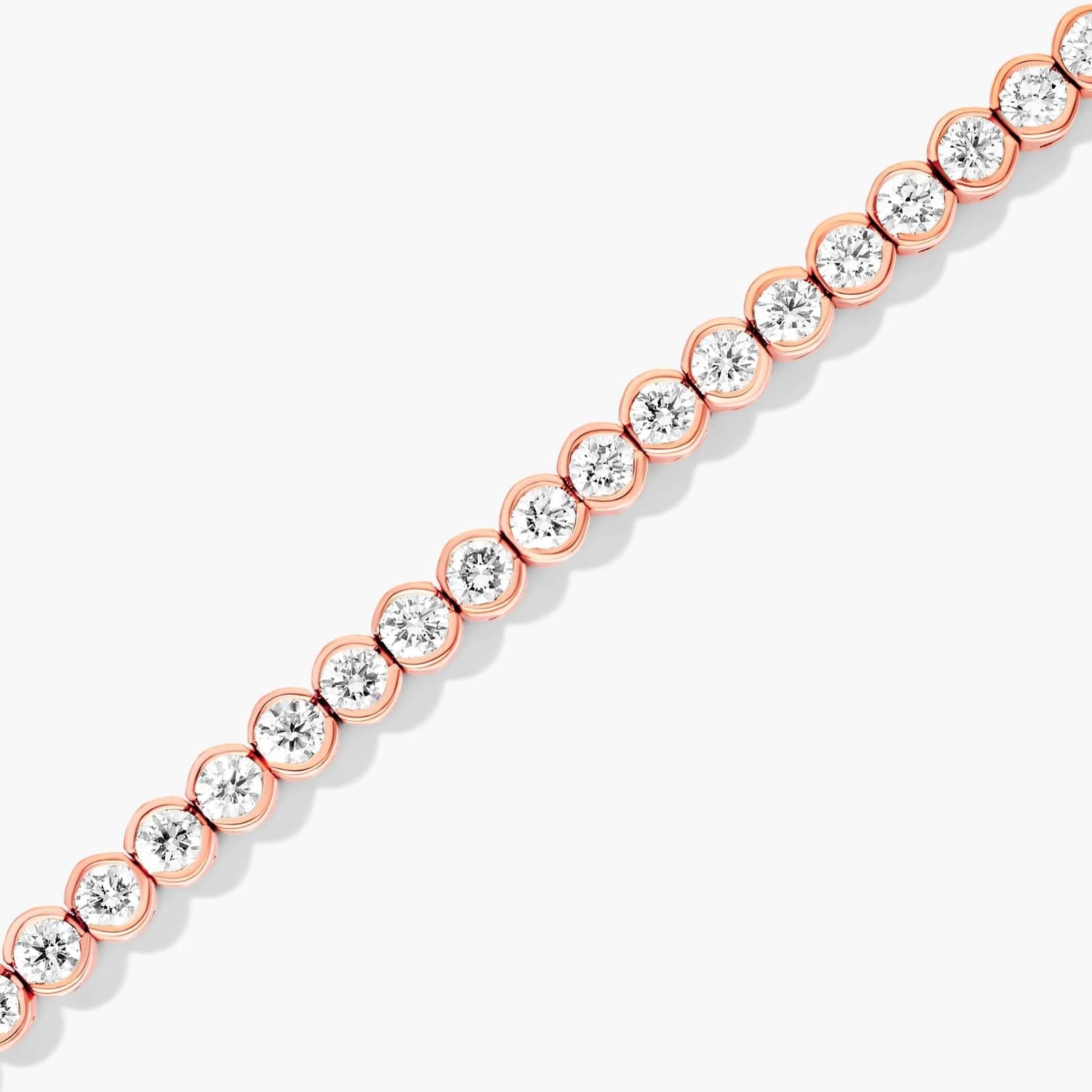 Round Lab Grown Diamond Bezel Tennis Bracelet, EF Color, VS Clarity, IGI Certified