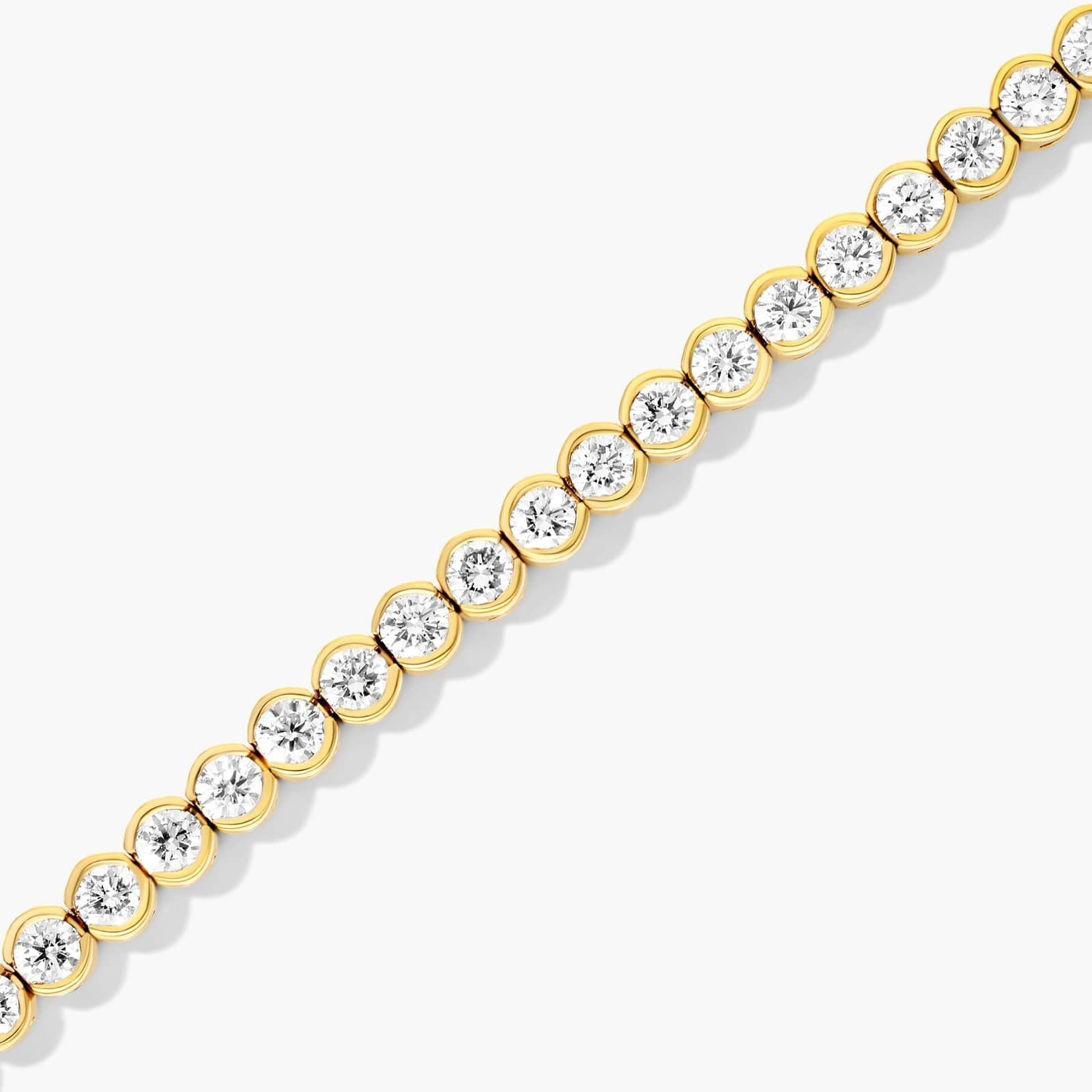 Round Lab Grown Diamond Bezel Tennis Bracelet, EF Color, VS Clarity, IGI Certified