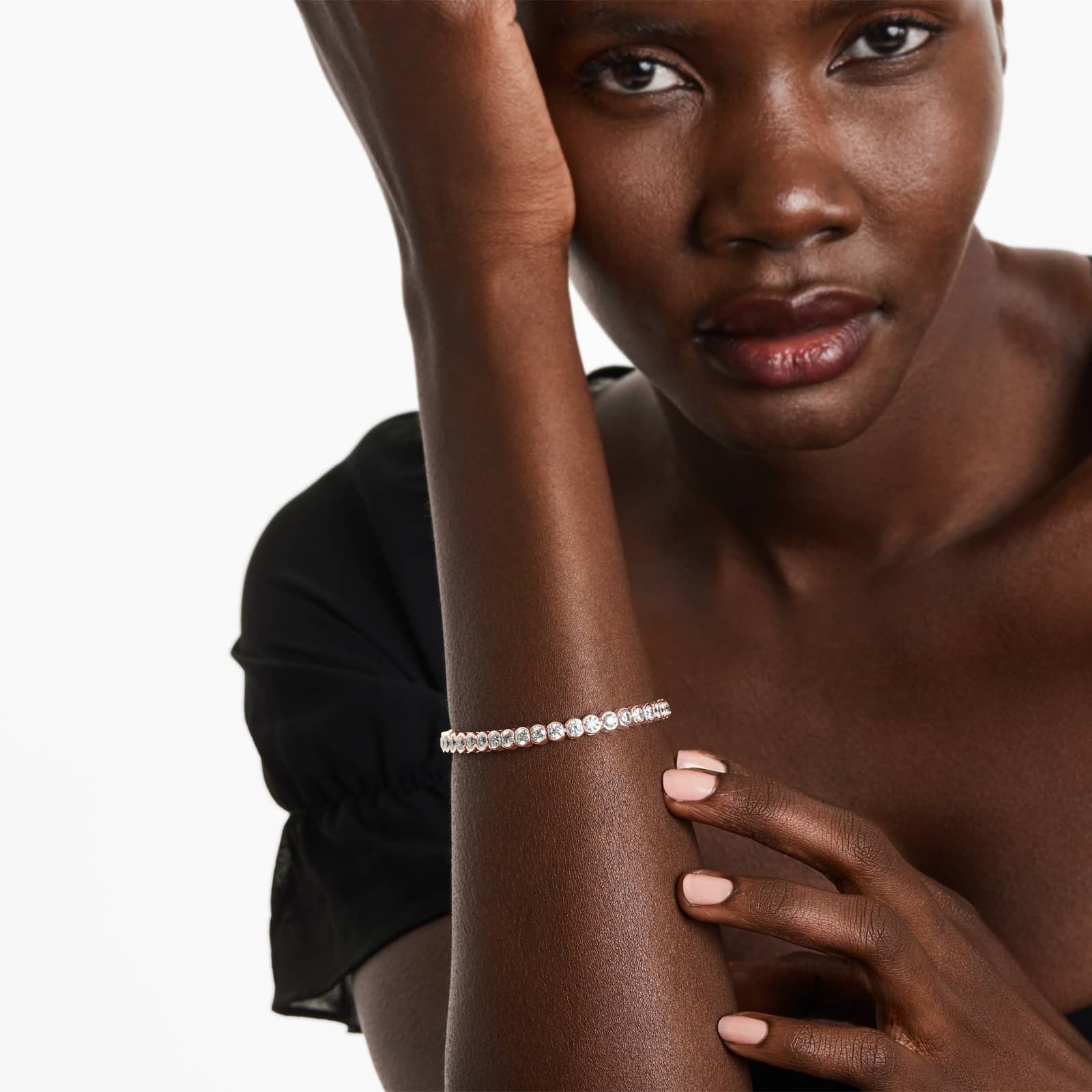 Round Lab Grown Diamond Bezel Tennis Bracelet, EF Color, VS Clarity, IGI Certified