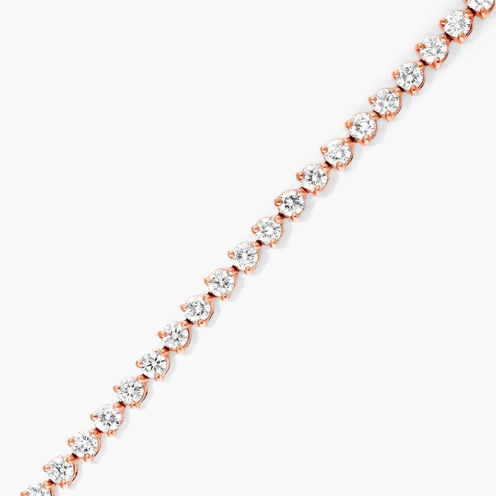 Round Lab Grown Diamond Three Prong Flower Clasp Tennis Bracelet,EF Color, VS Clarity, IGI Certificate