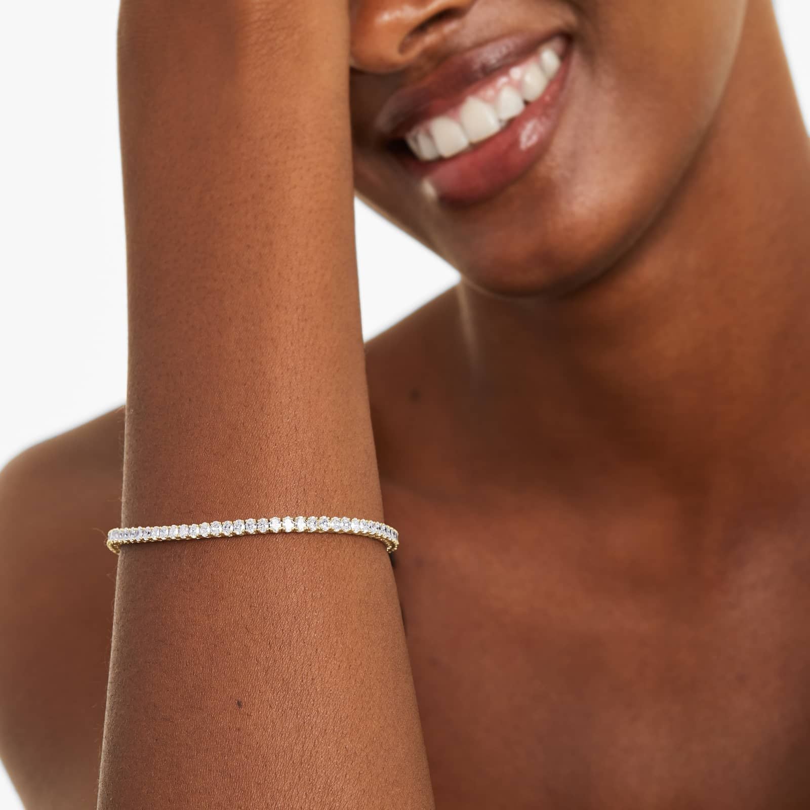 Oval Shape Lab Diamond Tennis Bracelet, EF Color , VS Clarity, IGI Certificate