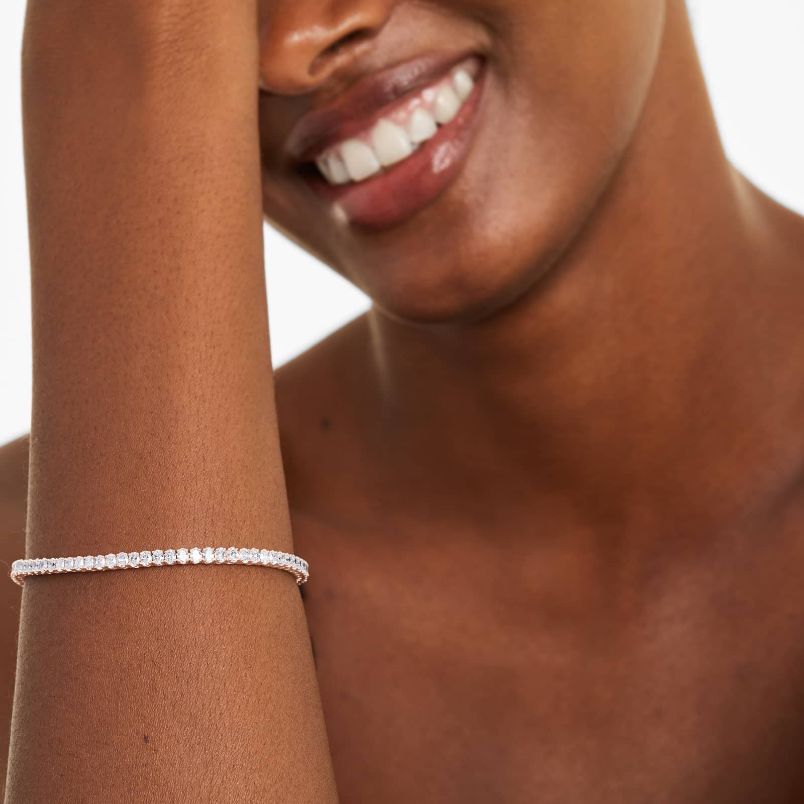 Oval Lab Grown Diamond tennis bracelet, EF Color, VS Clarity, IGI Certified