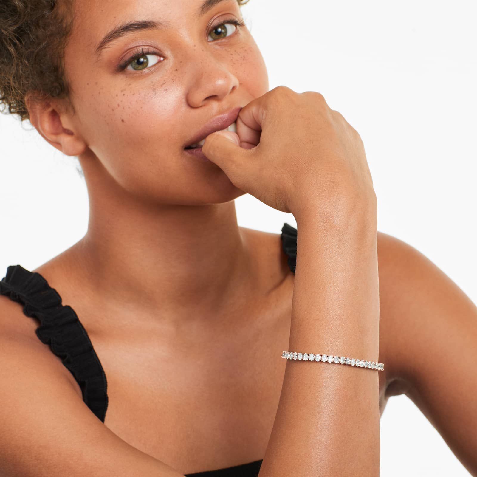 Oval Lab Grown Diamond tennis bracelet, EF Color, VS Clarity, IGI Certified