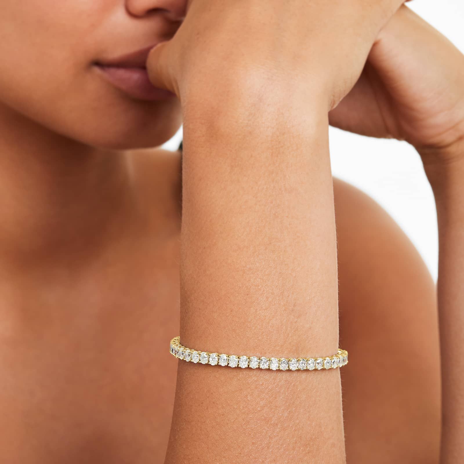 Oval Lab Grown Diamond tennis bracelet, EF Color, VS Clarity, IGI Certified