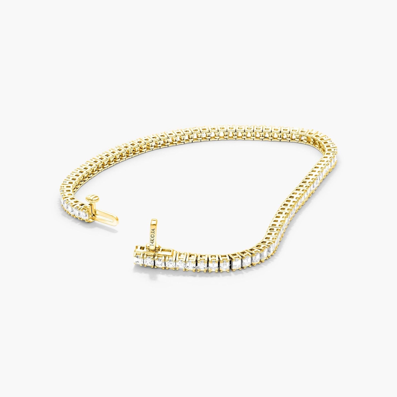 Emerald Lab Grown Diamond Tennis Bracelet, EF Color, VS Clarity, IGI certified