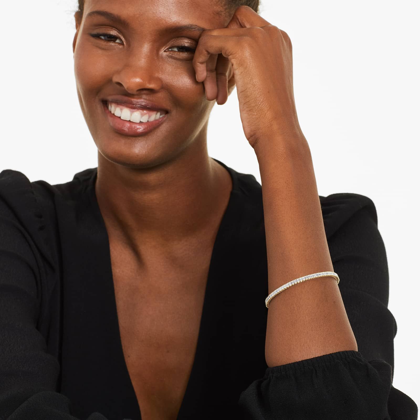 Emerald Lab Grown Diamond Tennis Bracelet, EF Color, VS Clarity, IGI certified