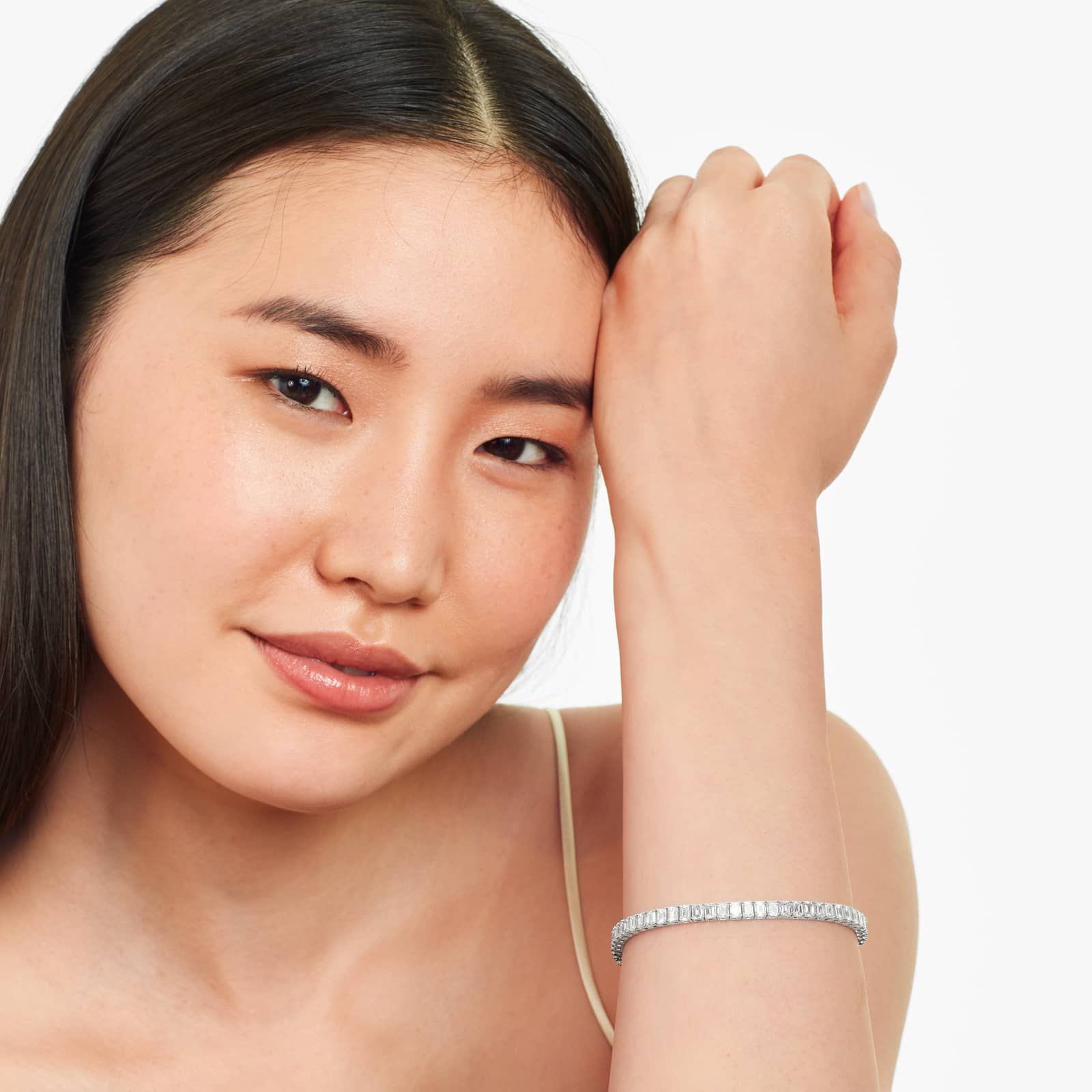 Emerald Lab Grown Diamond Tennis Bracelet, EF Color, VS Clarity, IGI certified