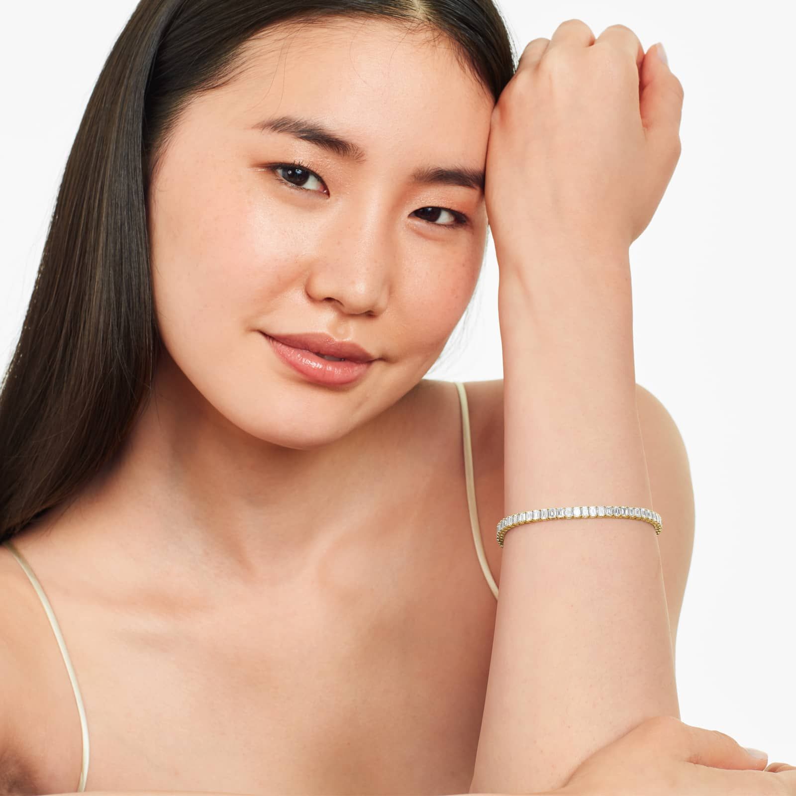 Emerald Lab Grown Diamond Tennis Bracelet, EF Color, VS Clarity, IGI certified