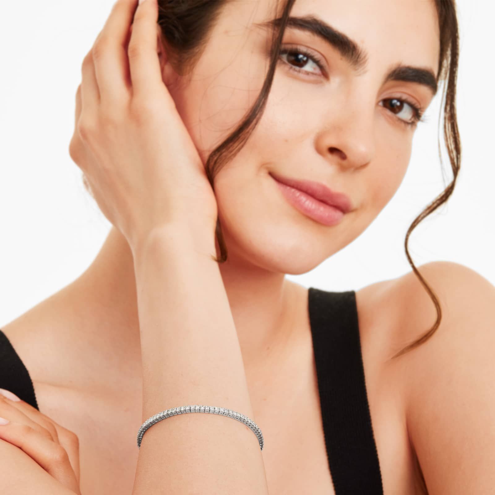 Princess Cut Lab Created Diamond Tennis Bracelet, EF Color, VS Clarity, IGI Certificate