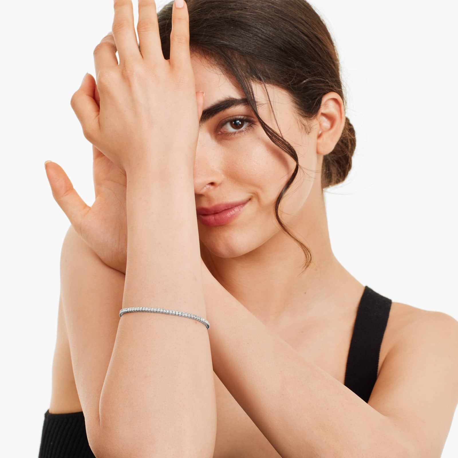 Princess Cut Lab Created Diamond Tennis Bracelet, EF Color, VS Clarity, IGI Certificate