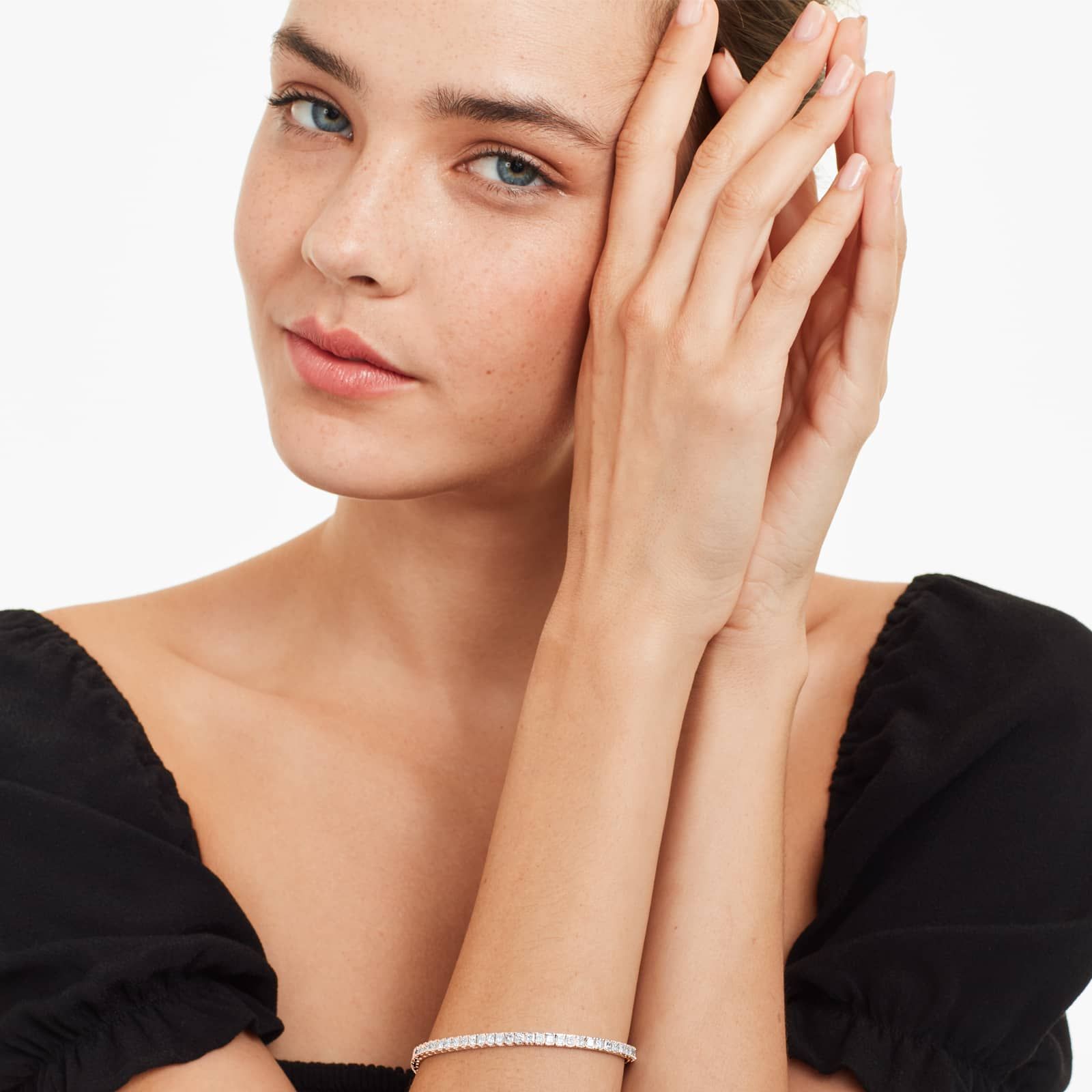 Princess Cut Lab Created Diamond Tennis Bracelet, EF Color, VS Clarity, IGI Certificate