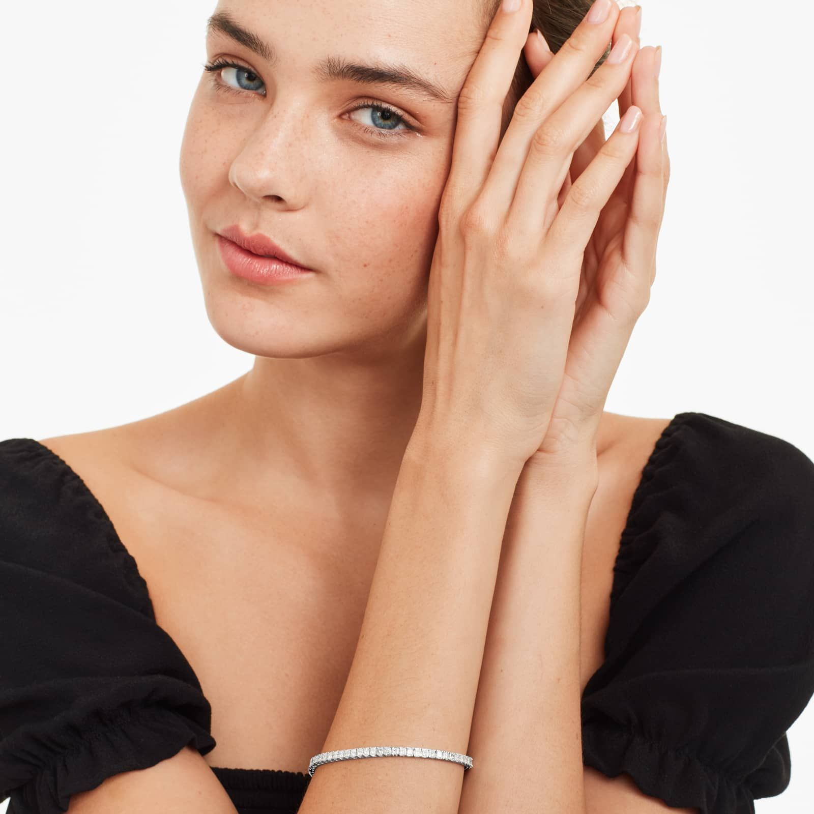 Princess Cut Lab Created Diamond Tennis Bracelet, EF Color, VS Clarity, IGI Certificate