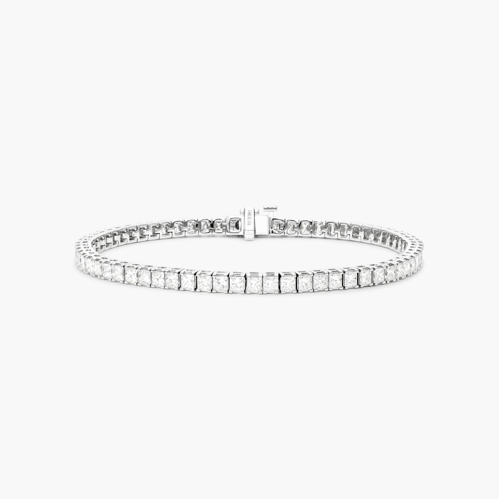 Princess Cut Lab Created Diamond Tennis Bracelet, EF Color, VS Clarity, IGI Certificate