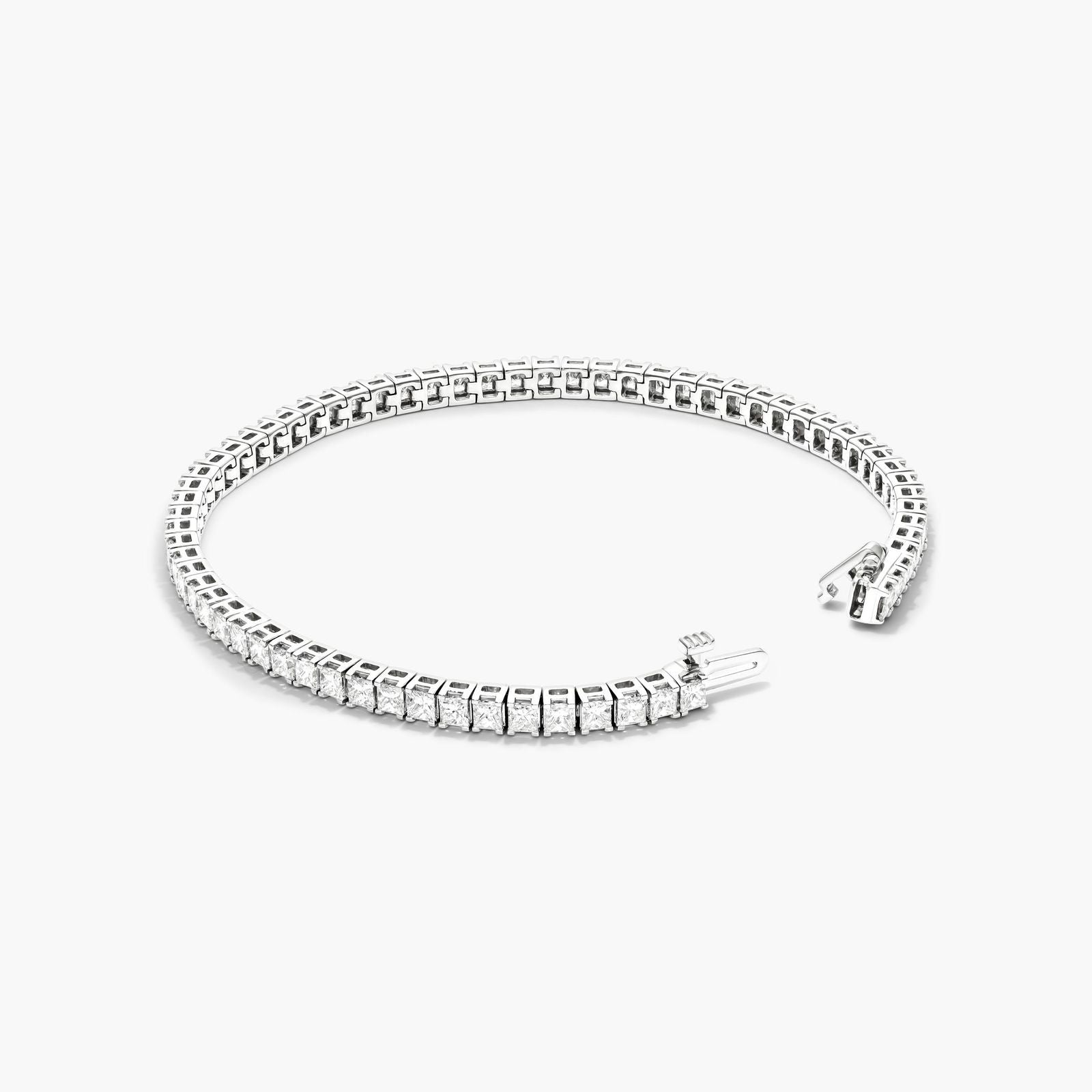 Princess Cut Lab Created Diamond Tennis Bracelet, EF Color, VS Clarity, IGI Certificate