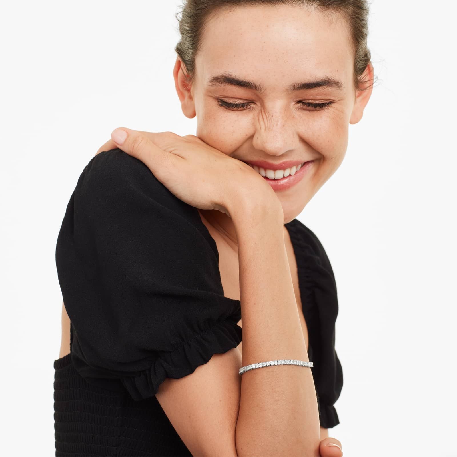 Princess Cut Lab Created Diamond Tennis Bracelet, EF Color, VS Clarity, IGI Certificate