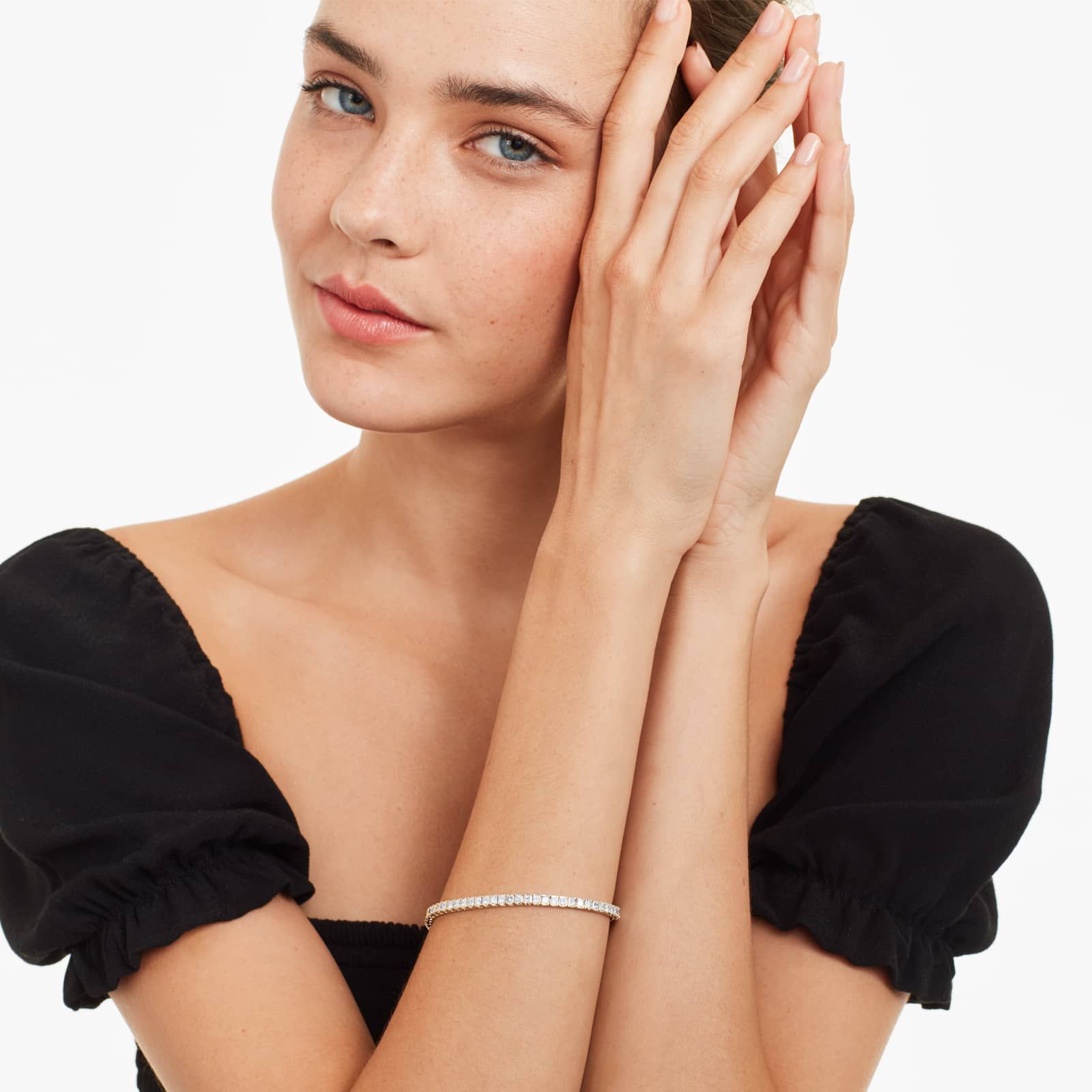 Princess Cut Lab Created Diamond Tennis Bracelet, EF Color, VS Clarity, IGI Certificate