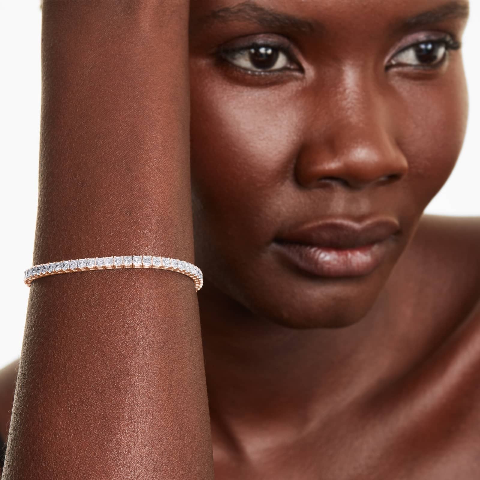 Princess Cut Lab Created Diamond Tennis Bracelet, EF Color, VS Clarity, IGI Certificate