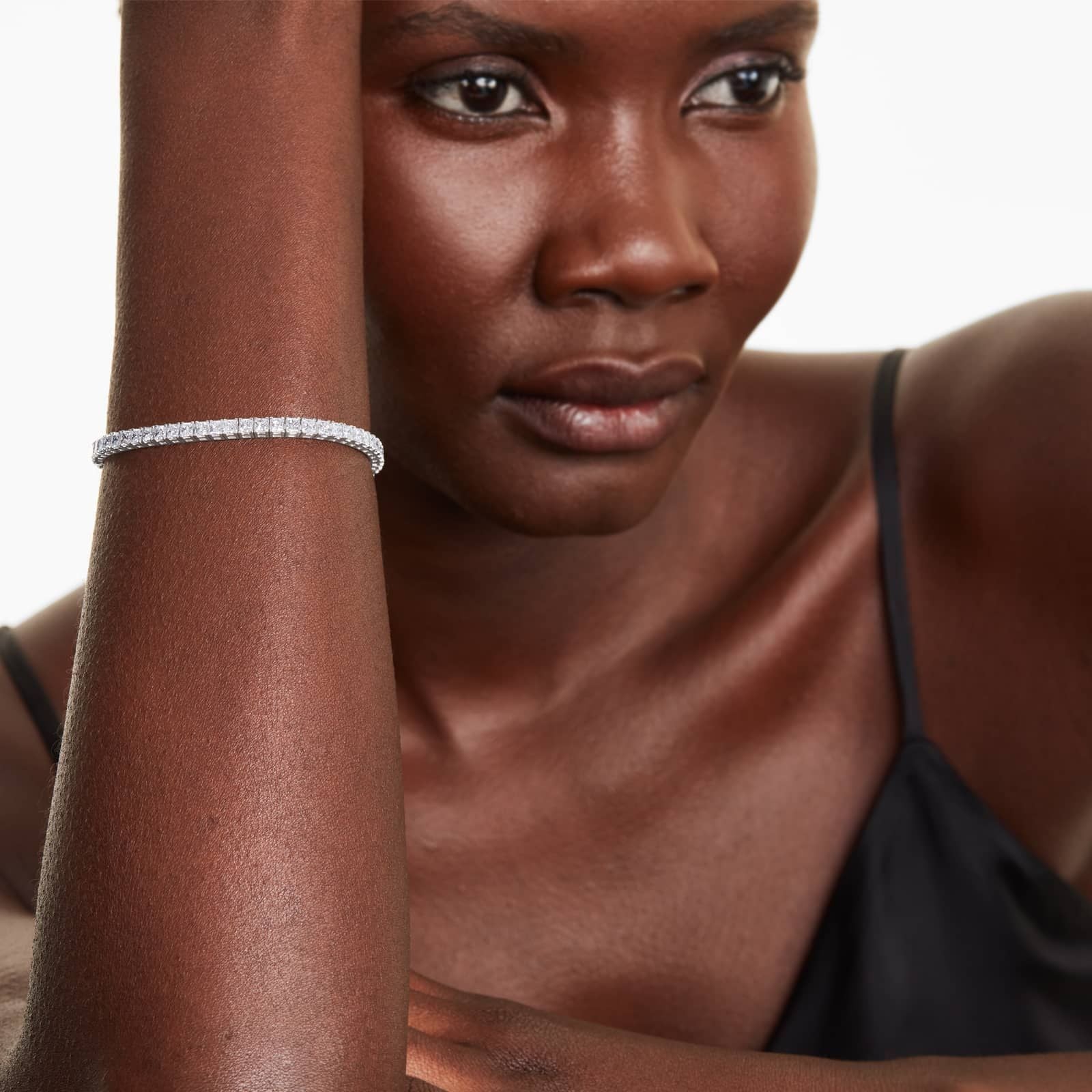 Princess Cut Lab Created Diamond Tennis Bracelet, EF Color, VS Clarity, IGI Certificate