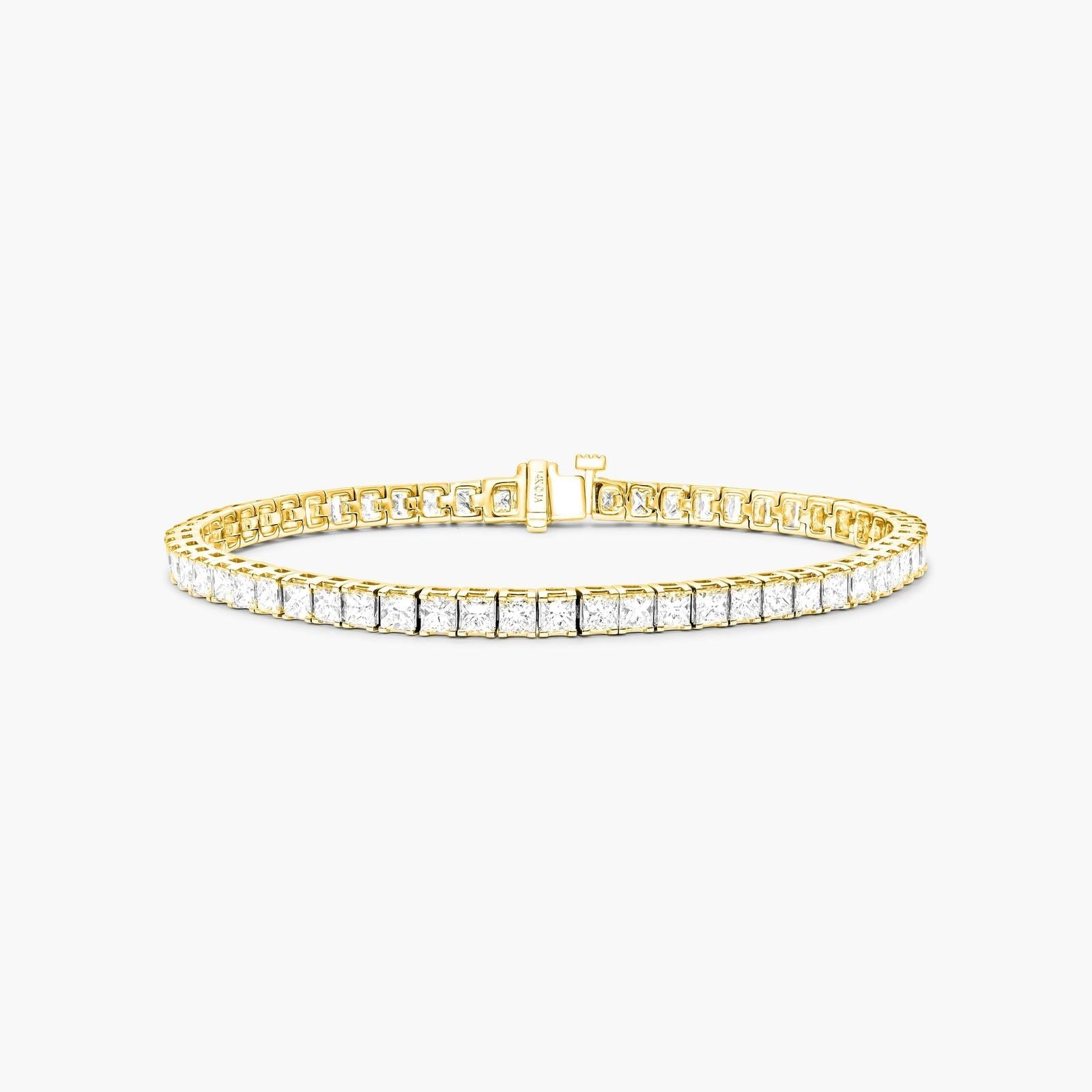 Princess Cut Lab Created Diamond Tennis Bracelet, EF Color, VS Clarity, IGI Certificate