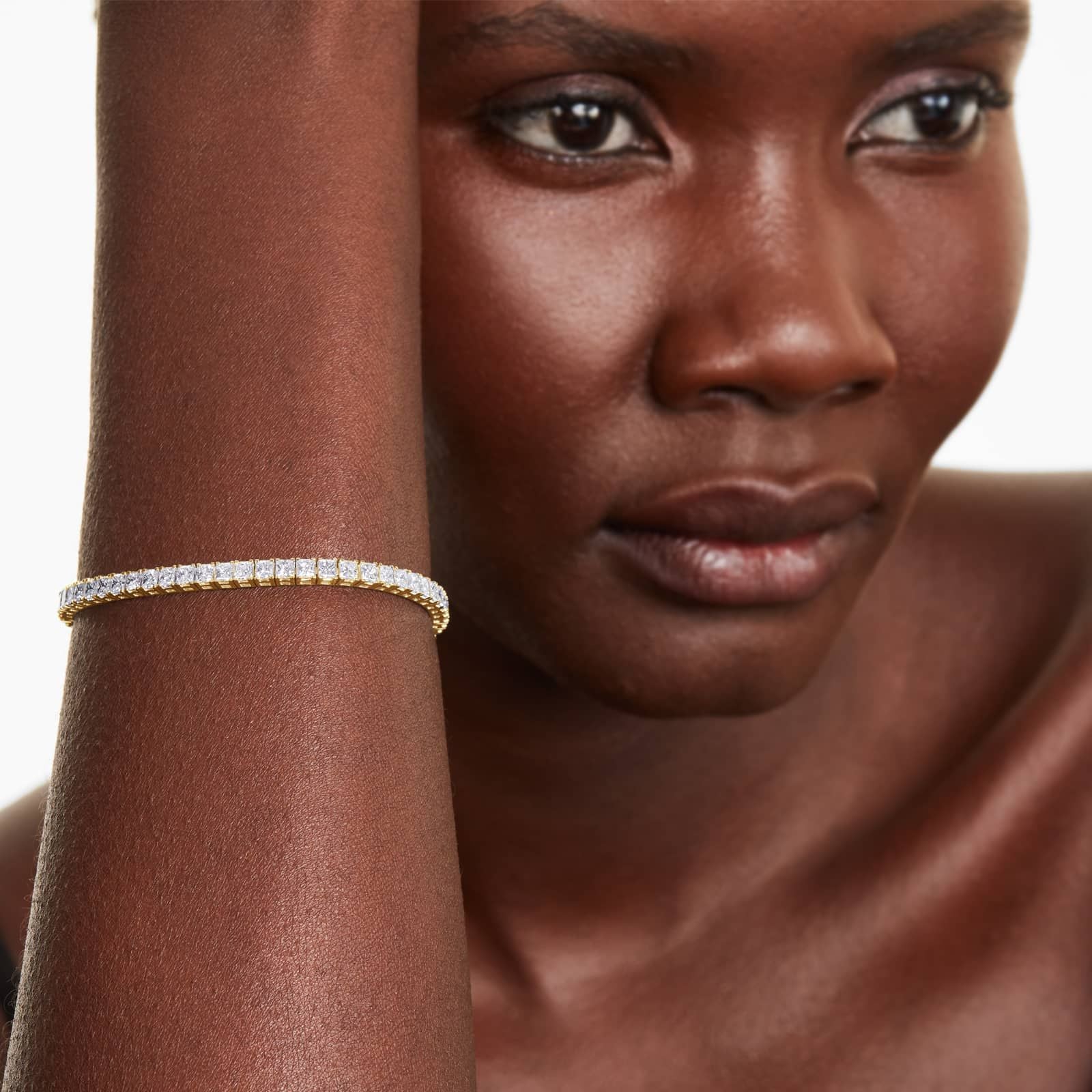 Princess Cut Lab Created Diamond Tennis Bracelet, EF Color, VS Clarity, IGI Certificate