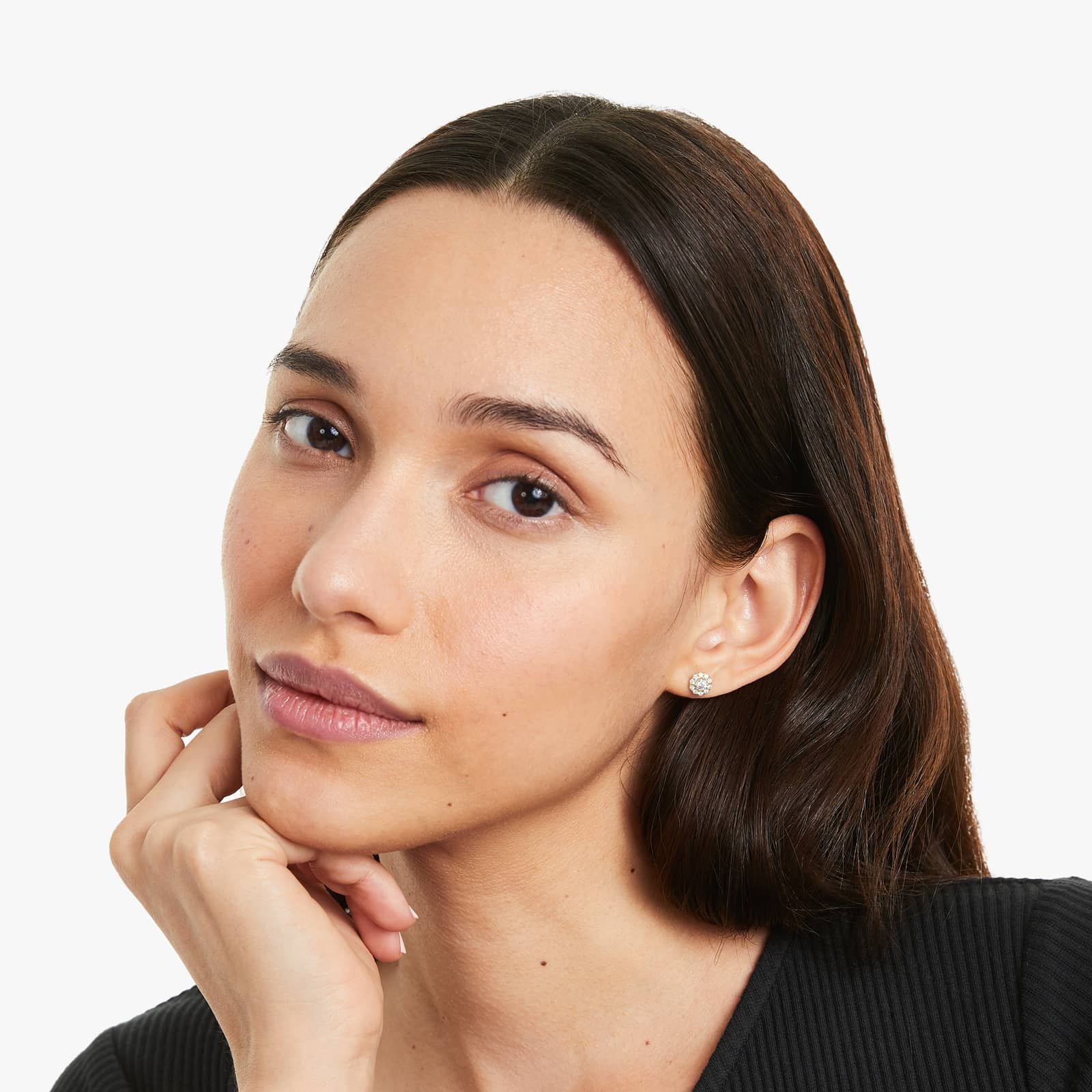 Halo Lab Created Diamond Stud Earrings