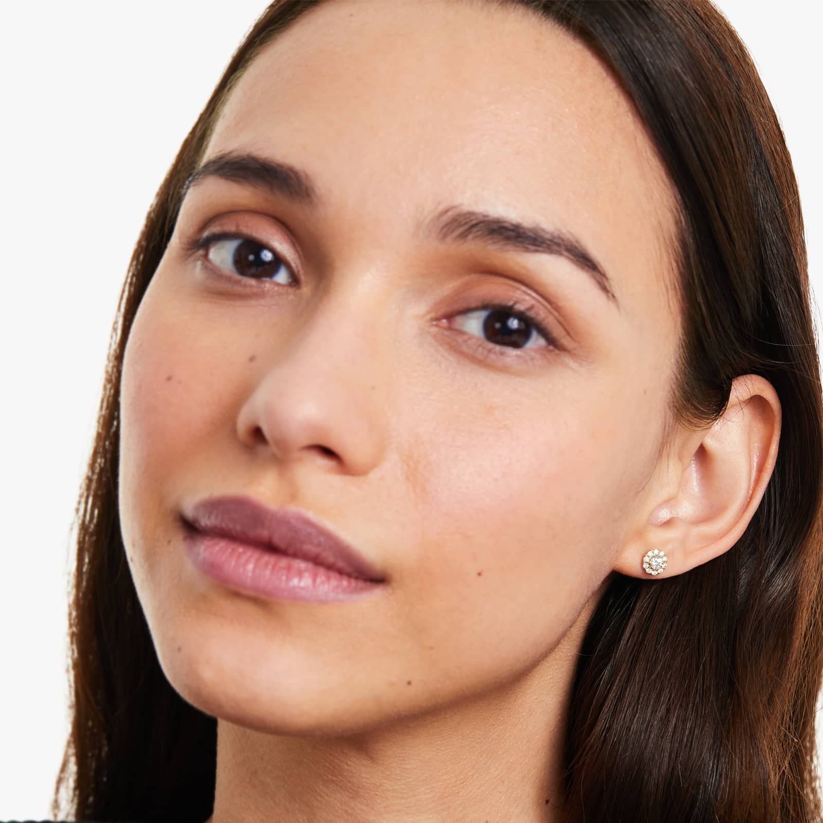 Halo Lab Created Diamond Stud Earrings