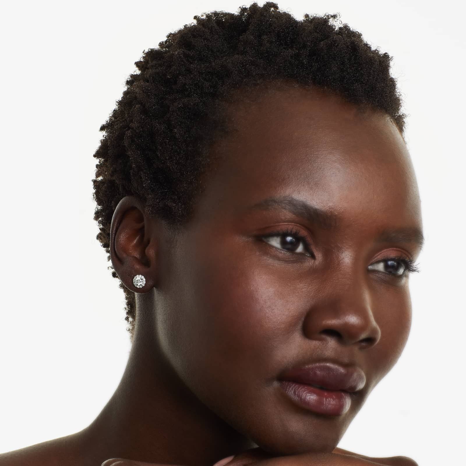 Halo Lab Created Diamond Stud Earrings