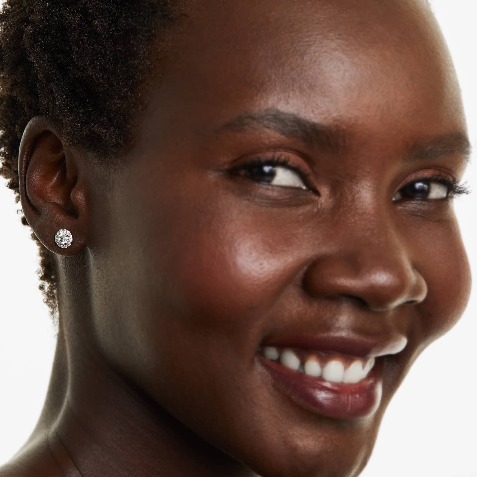 Halo Lab Created Diamond Stud Earrings