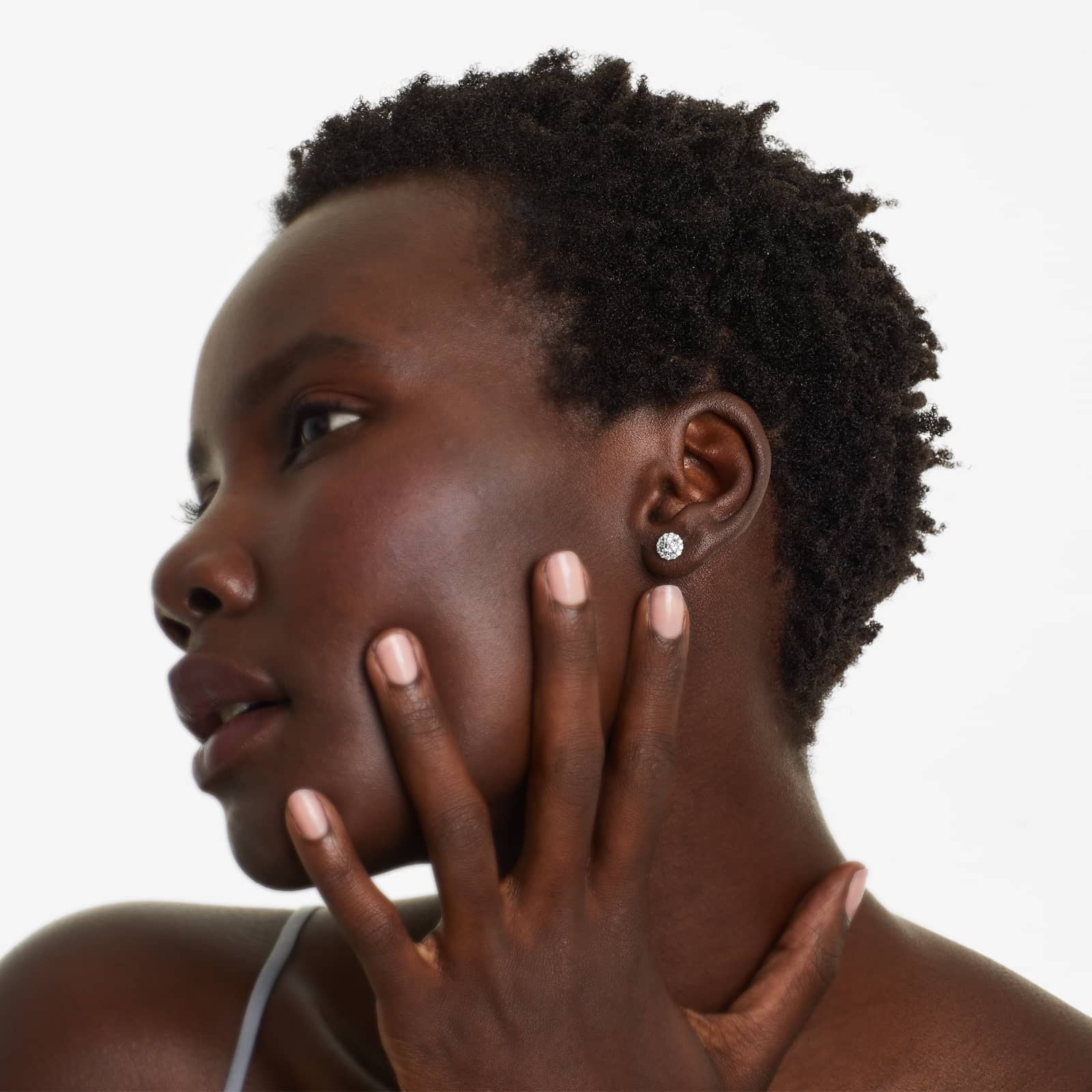 Halo Lab Created Diamond Stud Earrings