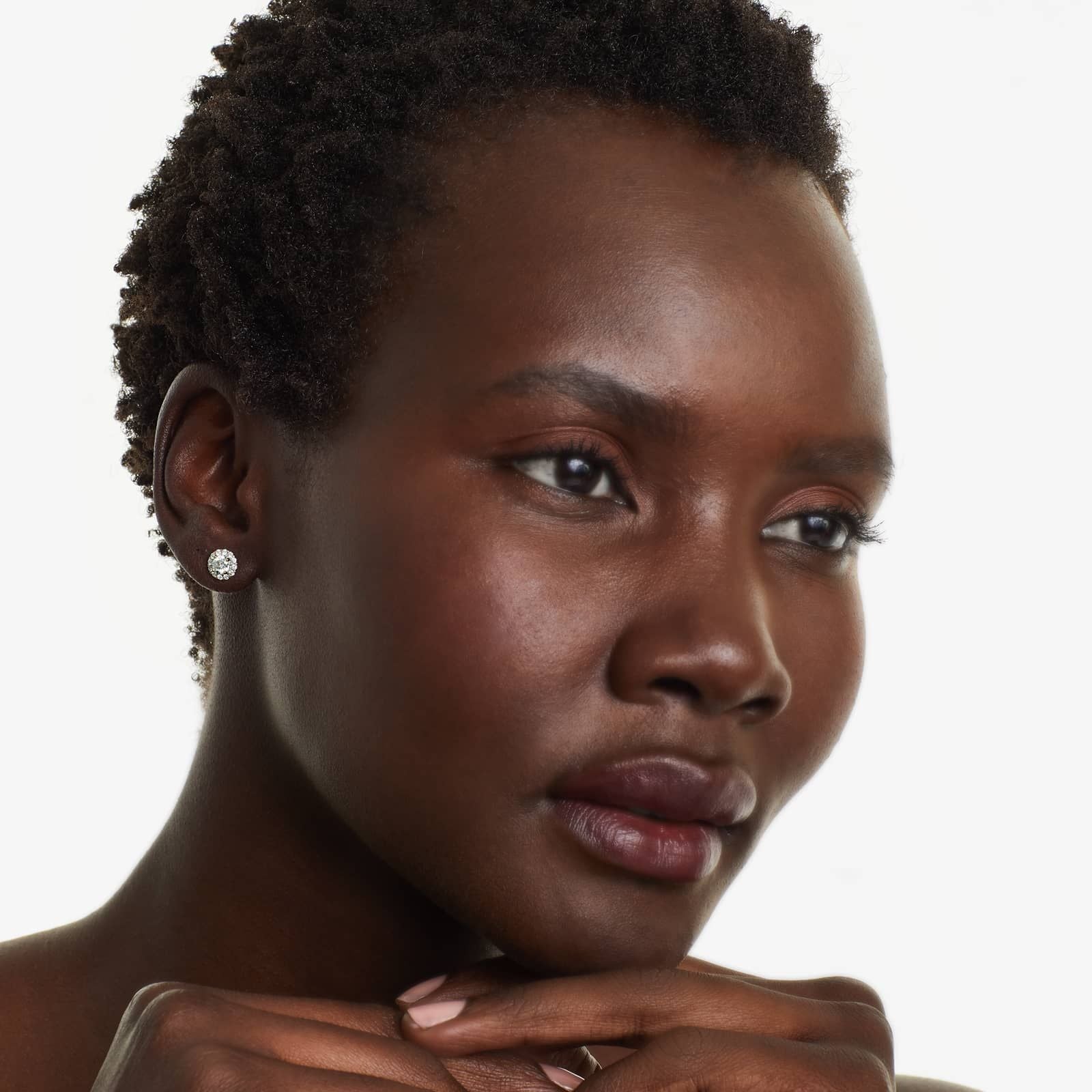 Halo Lab Created Diamond Stud Earrings