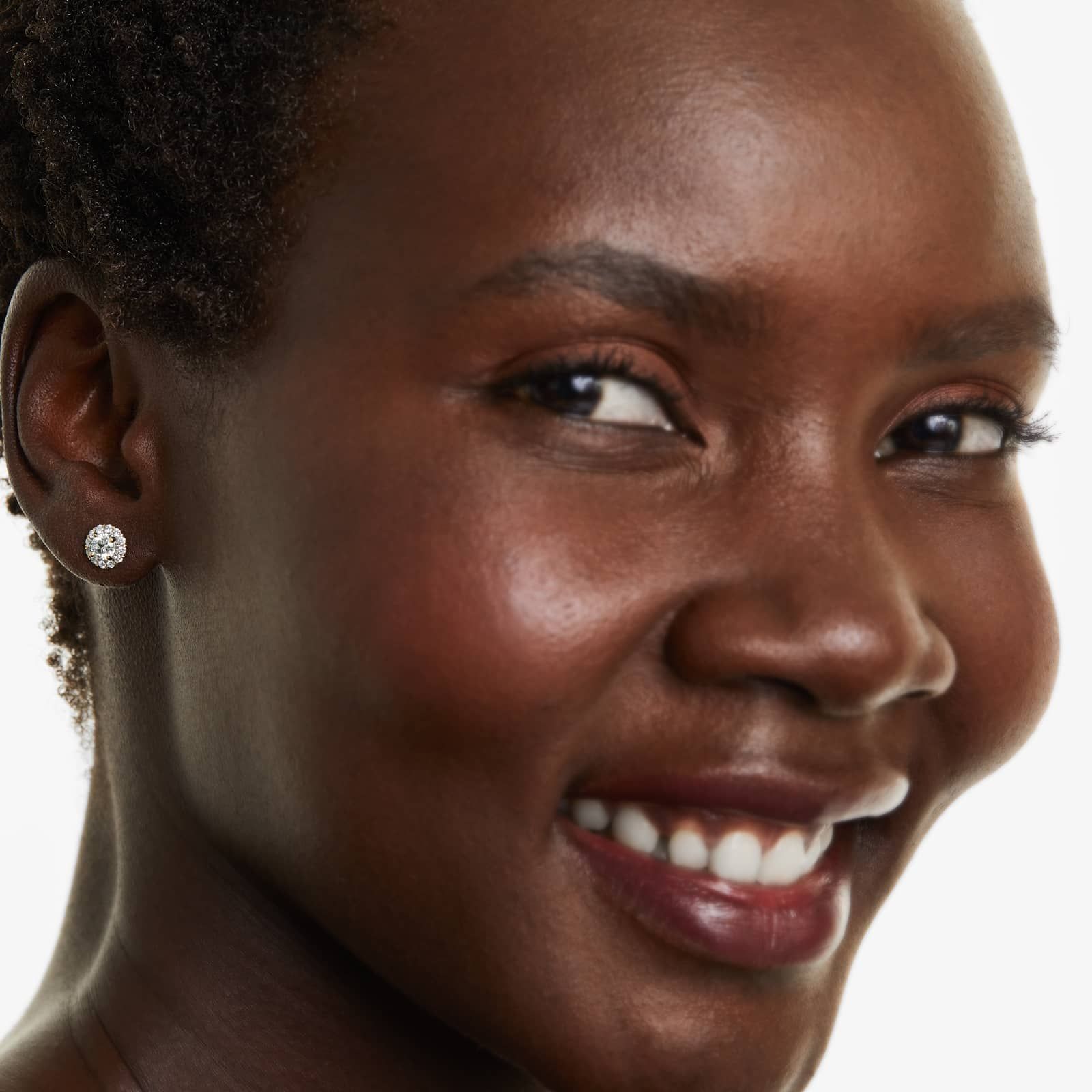 Halo Lab Created Diamond Stud Earrings