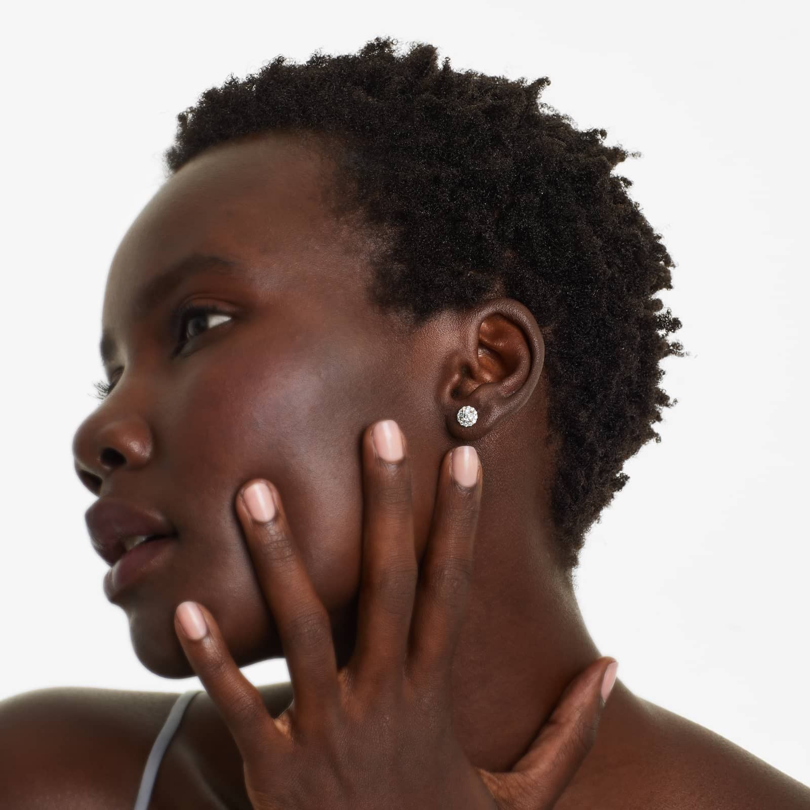 Halo Lab Created Diamond Stud Earrings