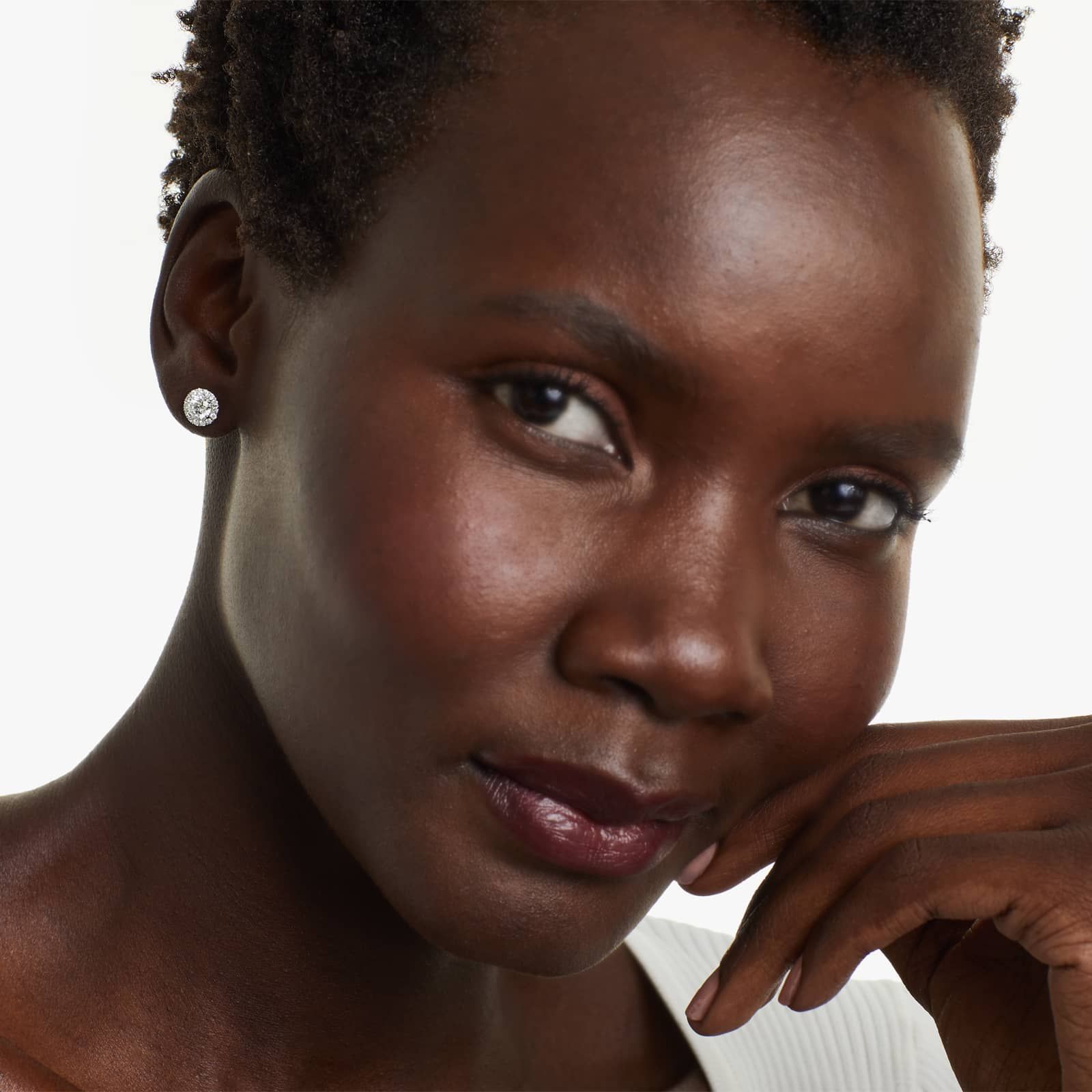 Halo Lab Created Diamond Stud Earrings