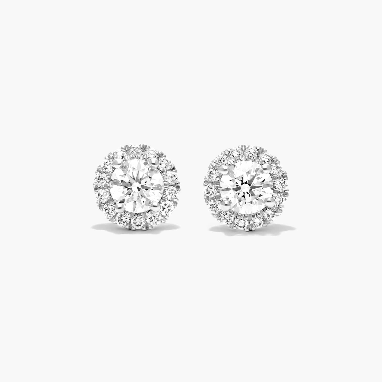 Halo Lab Created Diamond Stud Earrings