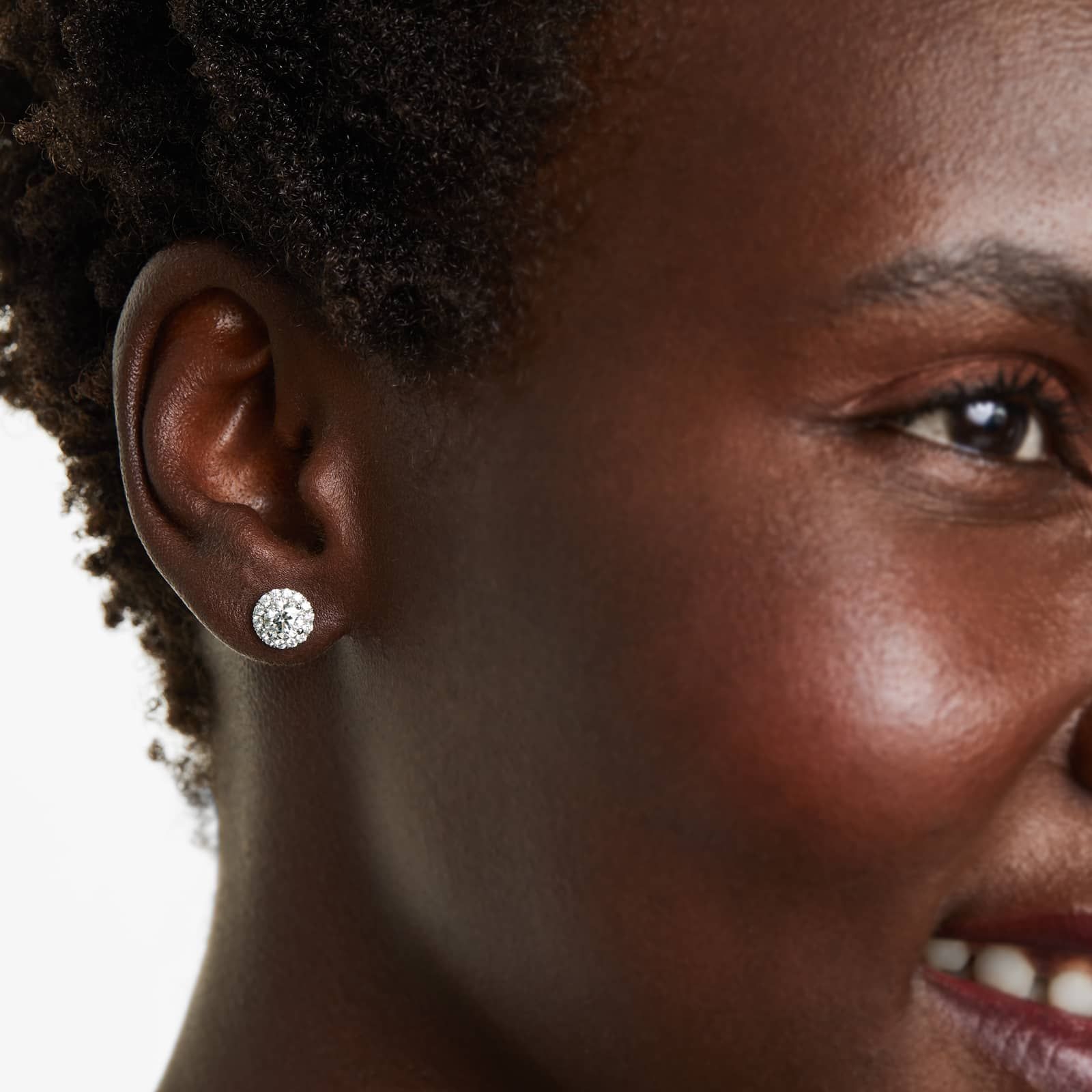 Halo Lab Created Diamond Stud Earrings